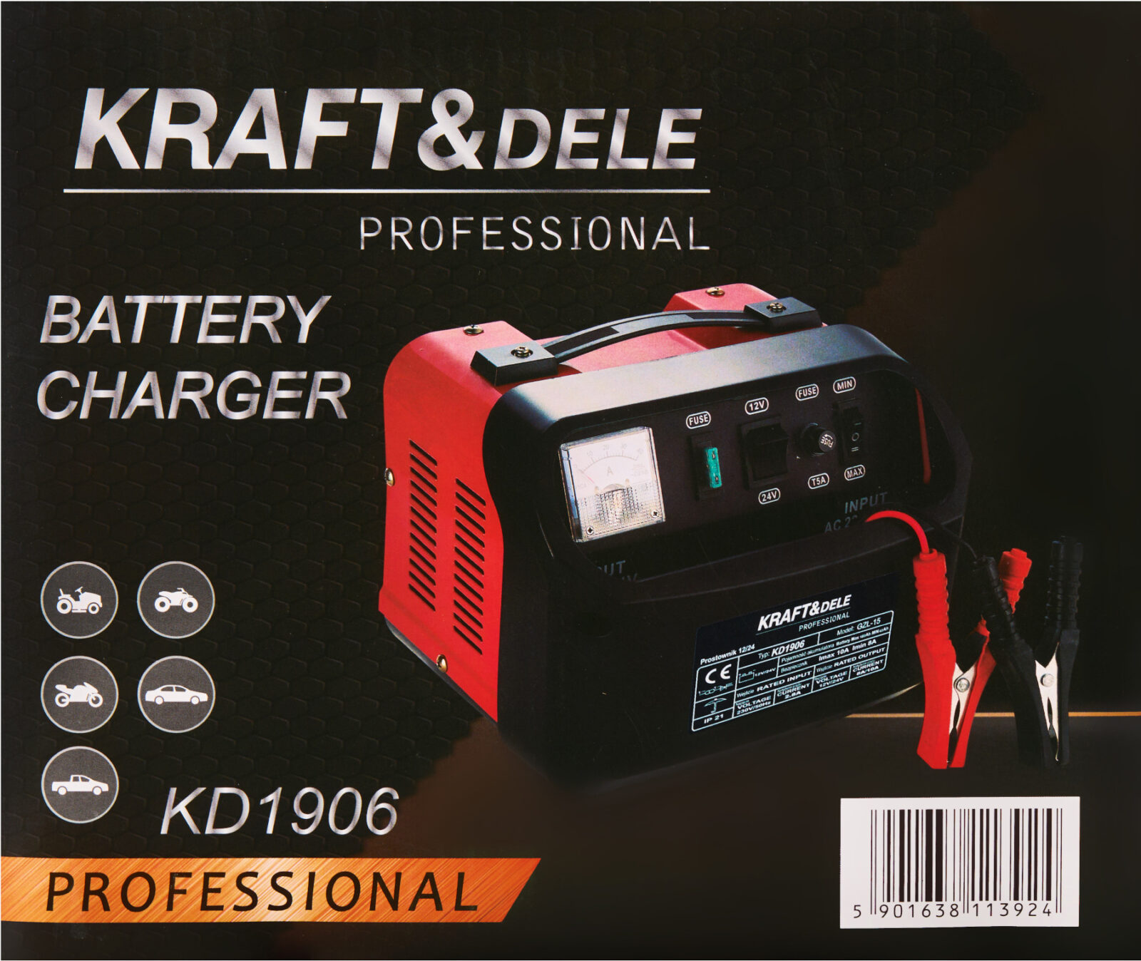 Automaatne akulaadija 12/24V 15A 150Ah KD1906