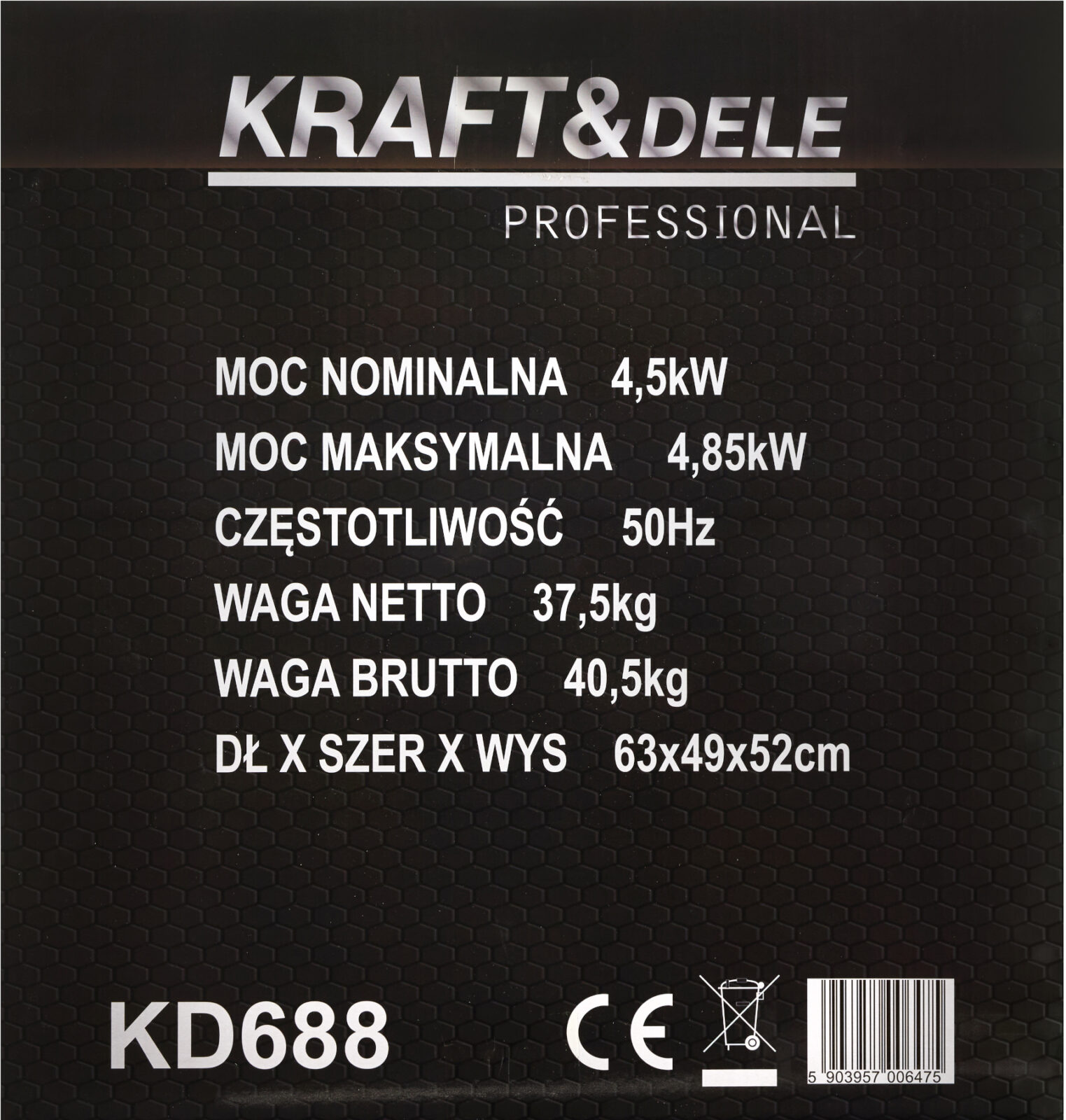 Inverter-generaator 4,5kW / 4,85kW KD688