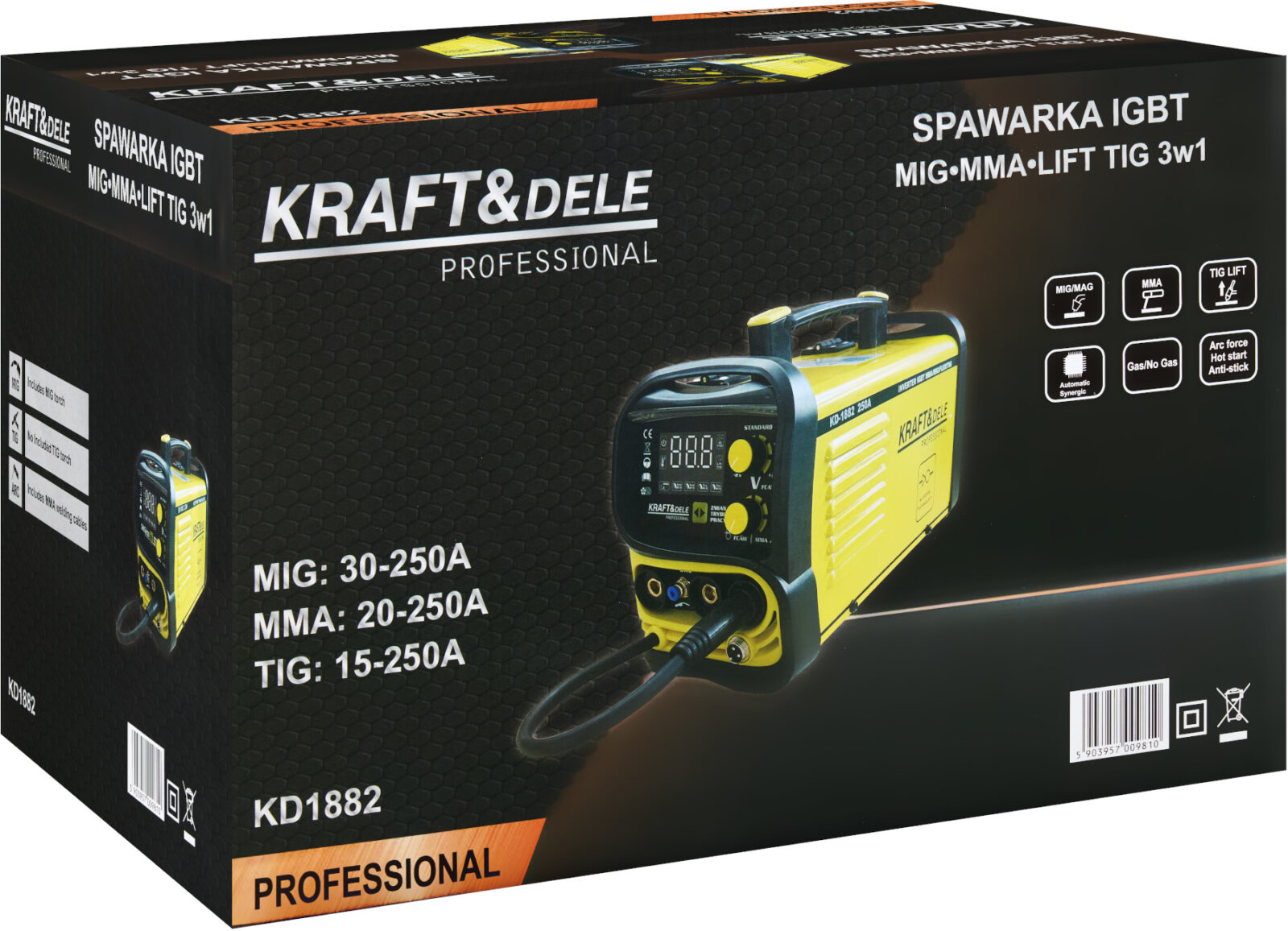 KEEVITUSAPARAAT IGBT – GAAS/ILMA GAASITA MIG/MMA/TIG KD1882