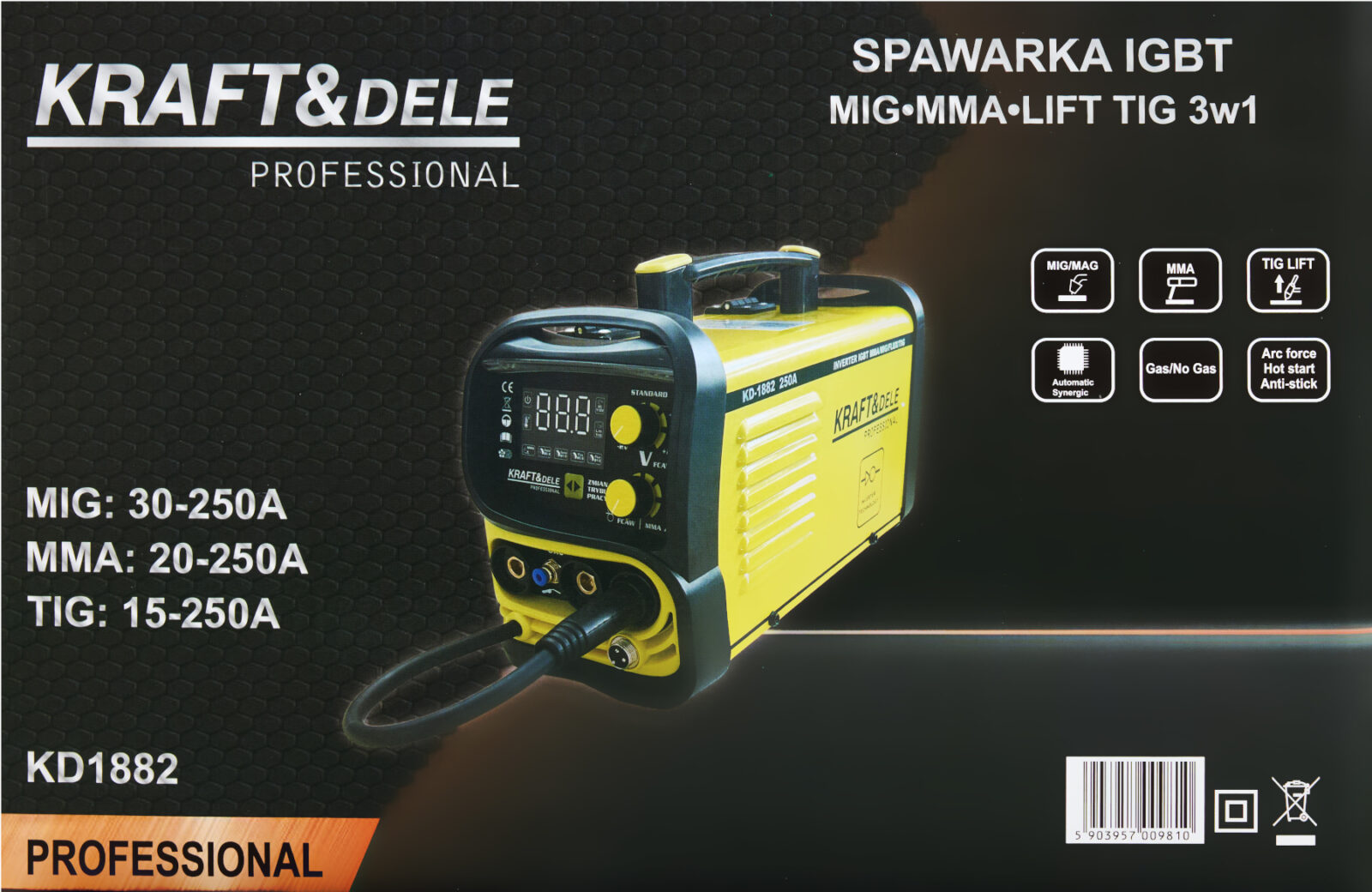 KEEVITUSAPARAAT IGBT – GAAS/ILMA GAASITA MIG/MMA/TIG KD1882