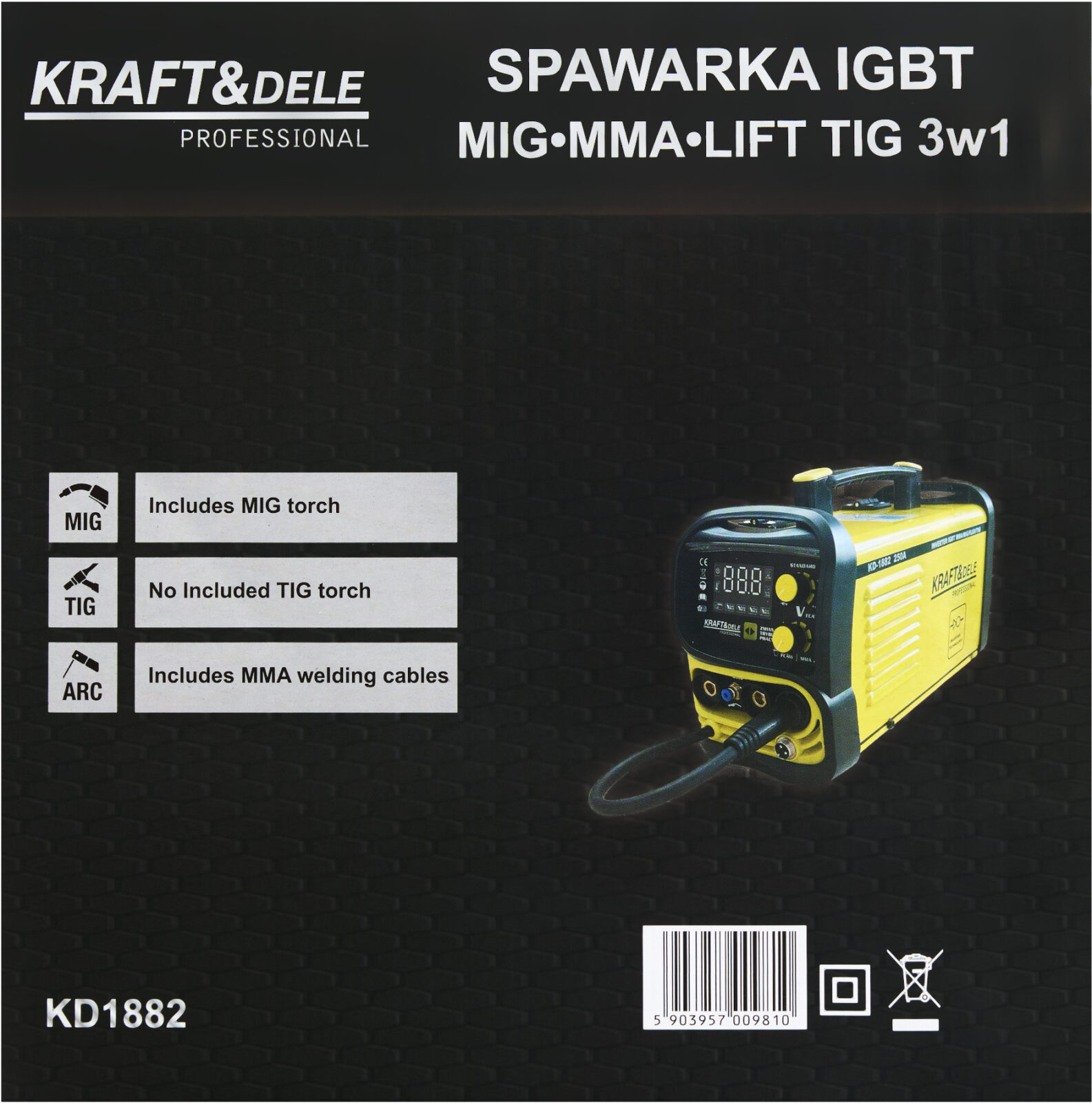 KEEVITUSAPARAAT IGBT – GAAS/ILMA GAASITA MIG/MMA/TIG KD1882
