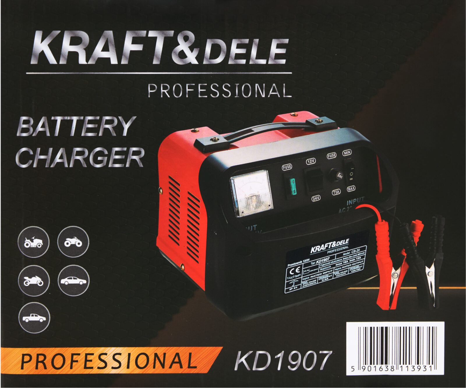 Autoakulaadija 12V 24V 20A 200Ah KD1907