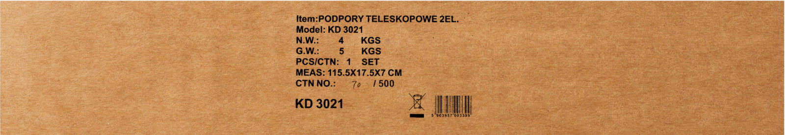 Teleskooptugi 115–290 cm KD3021