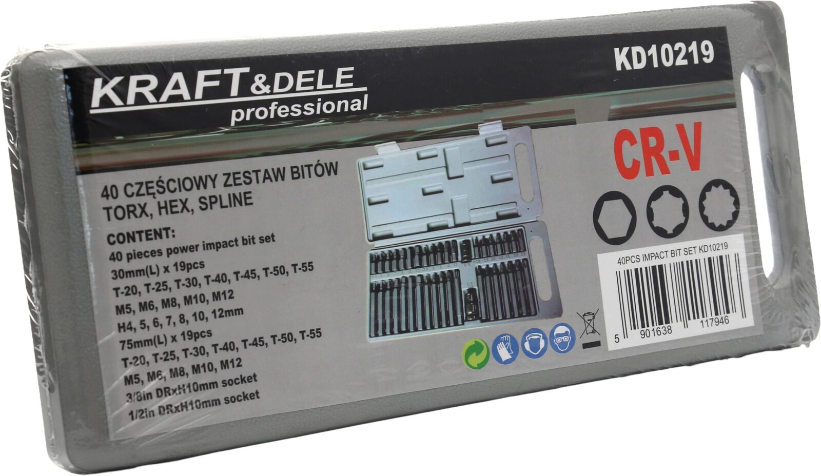 Spetsiaalse bittide komplekt HEX, TORX, SPLINE 40 tk. KD10219