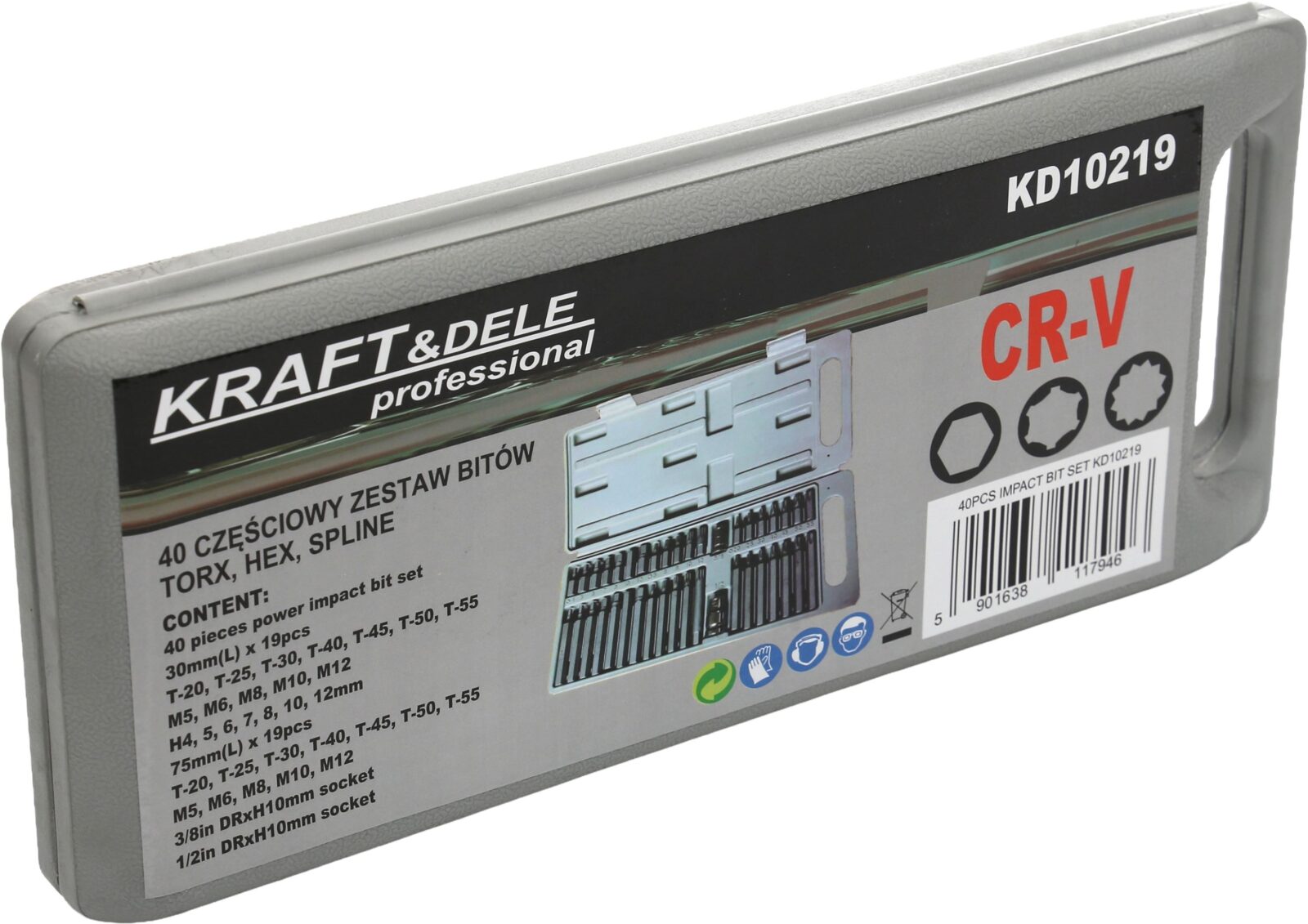 Spetsiaalse bittide komplekt HEX, TORX, SPLINE 40 tk. KD10219
