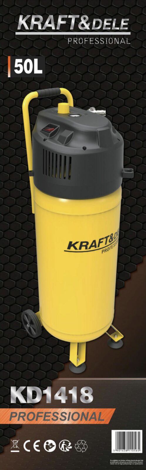 Õlivaba kompressor 2HP 50L 10bar KD1418