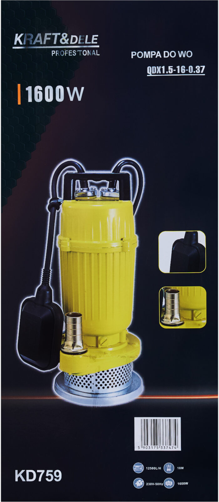 Sukelpump ujukiga 1600W 1″ KD759