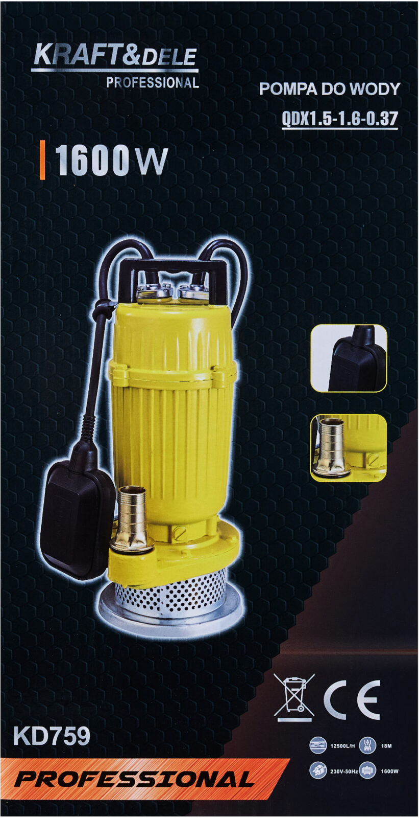 Sukelpump ujukiga 1600W 1″ KD759