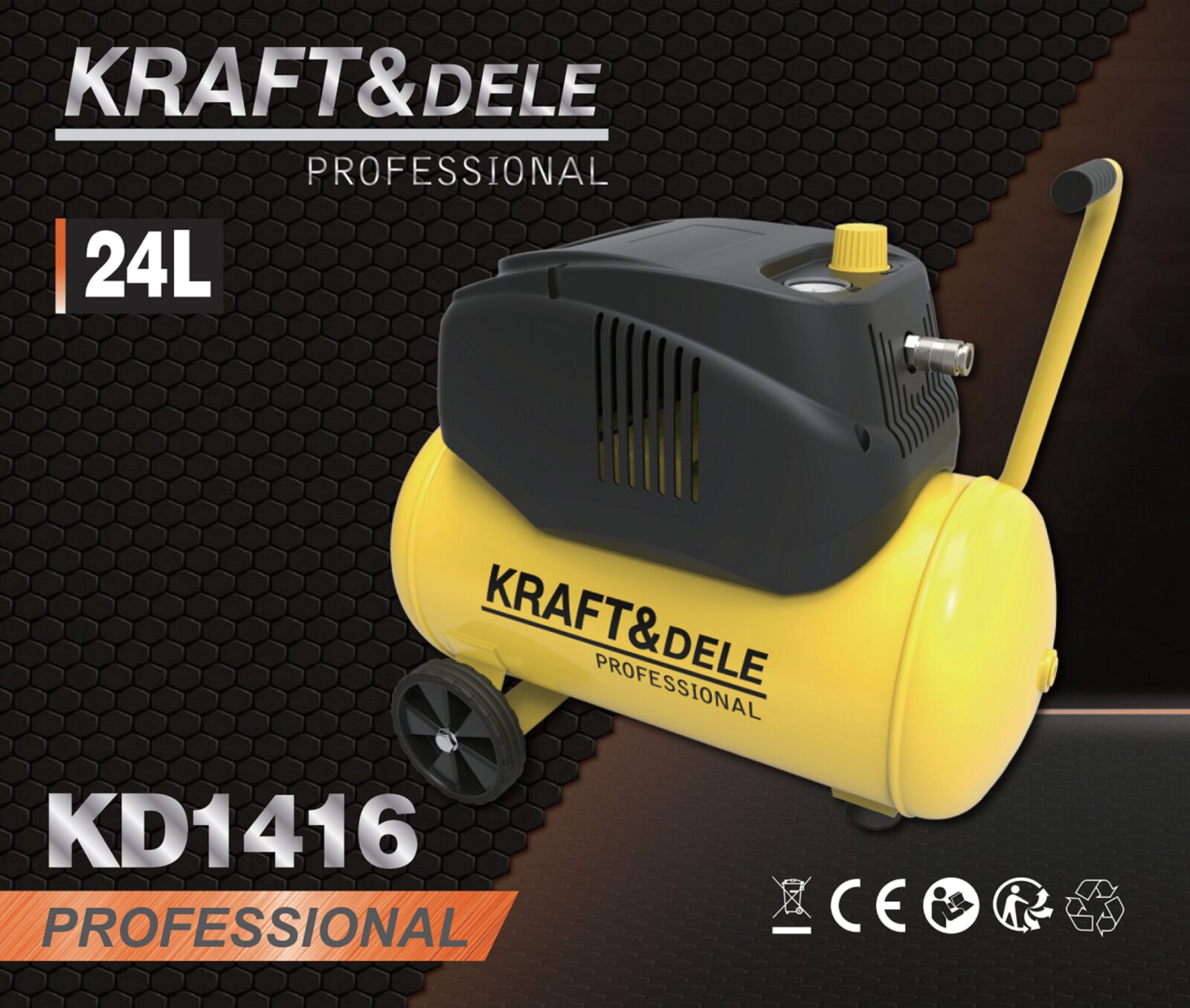 Õlivaba kompressor 24L 8bar KD1416