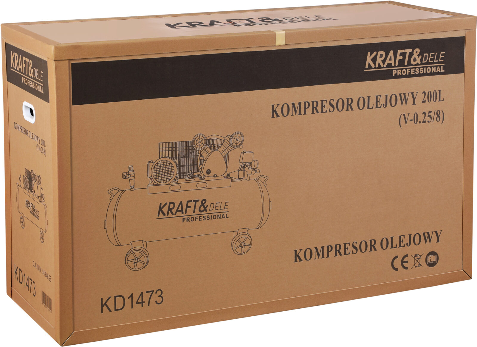 Õlikompressor 200L 2 kolbi KD1473 + separator!