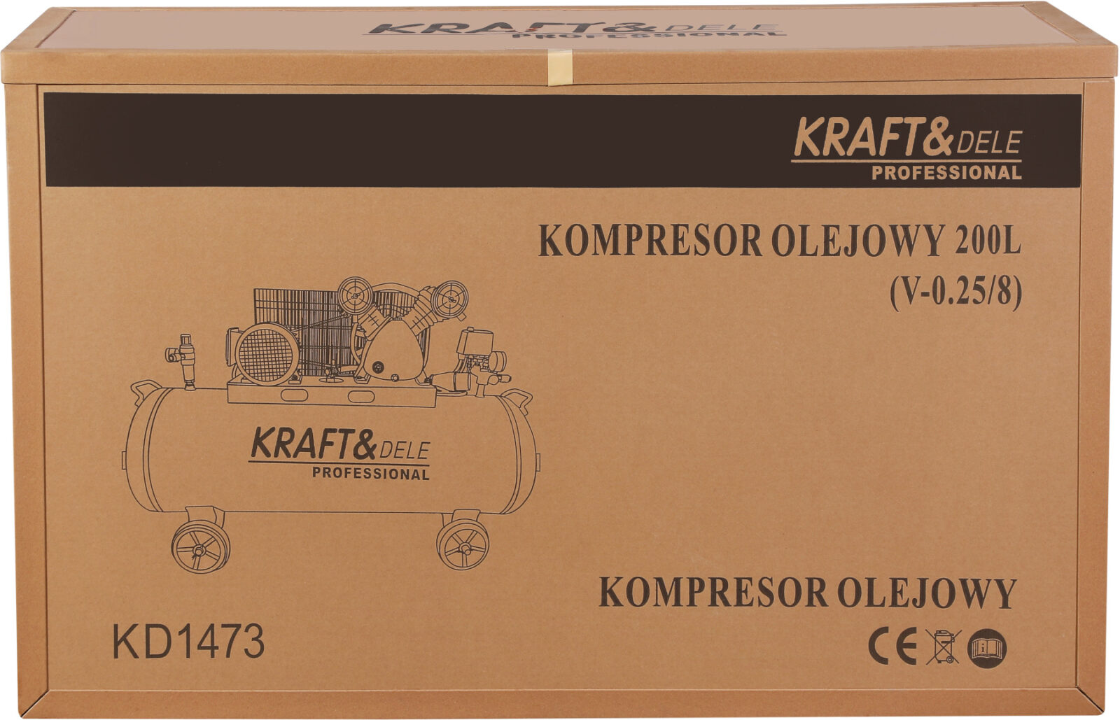 Õlikompressor 200L 2 kolbi KD1473 + separator!