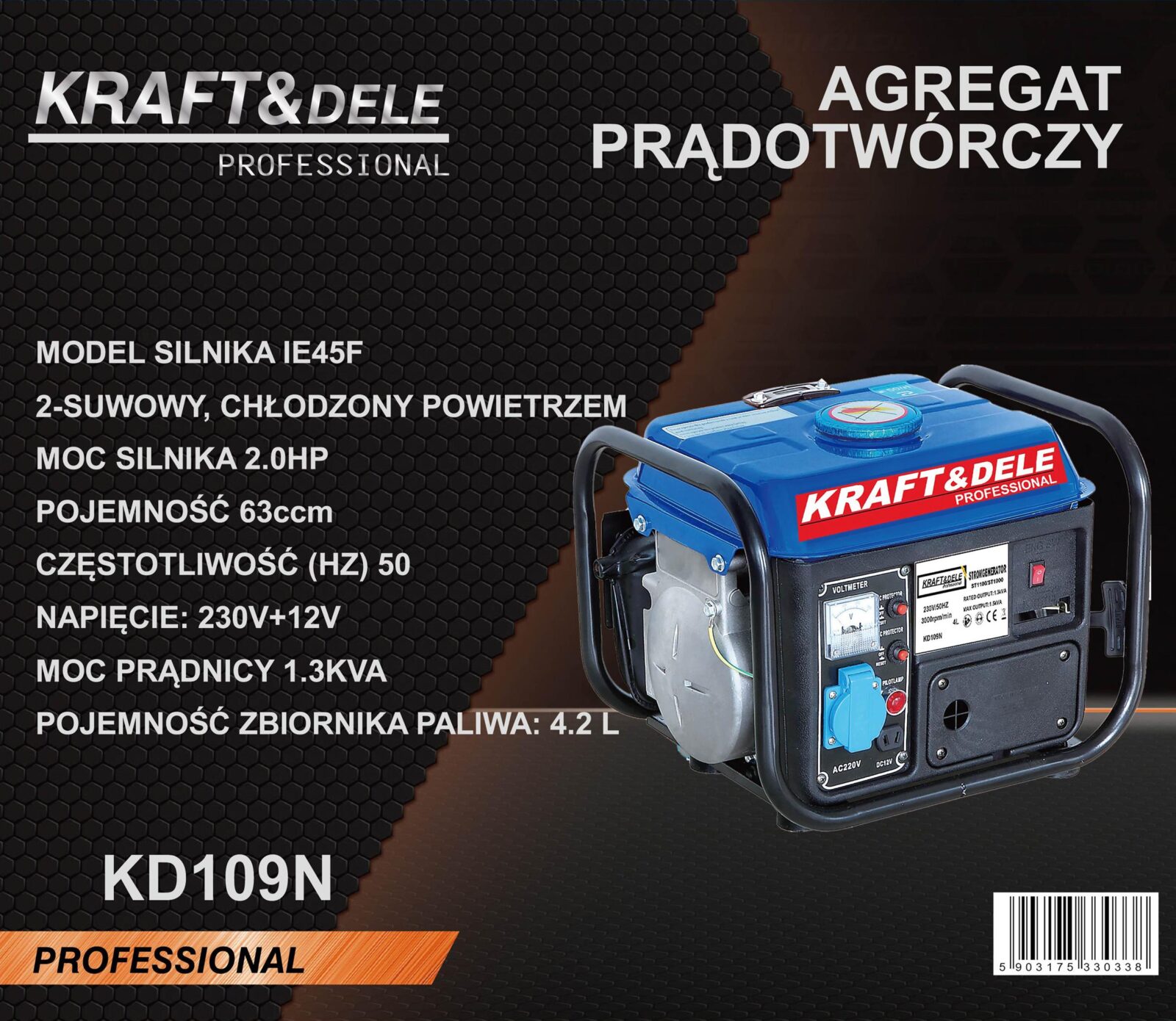 Generaator 1200W 12/230V KD109N