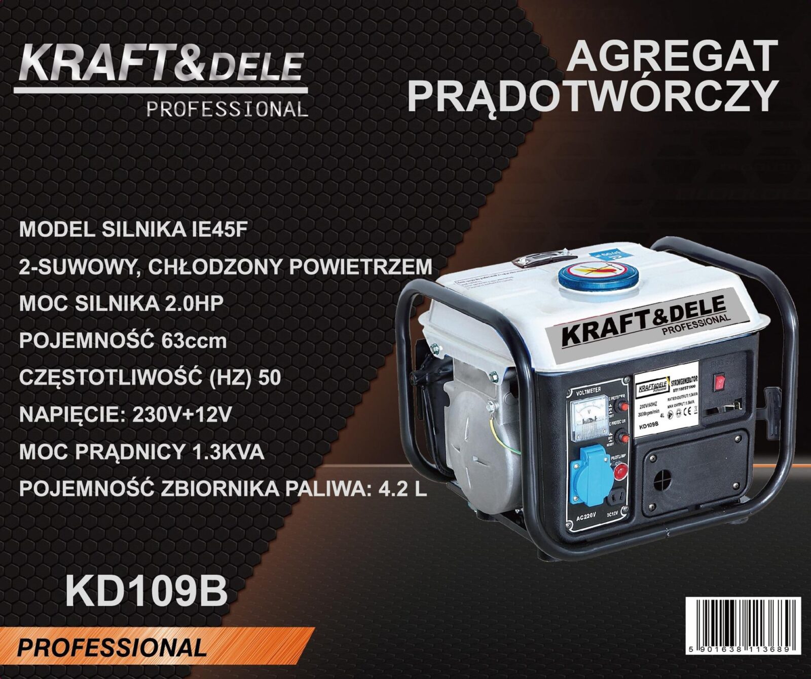 Generaator 1200 W 12/230 V KD109B