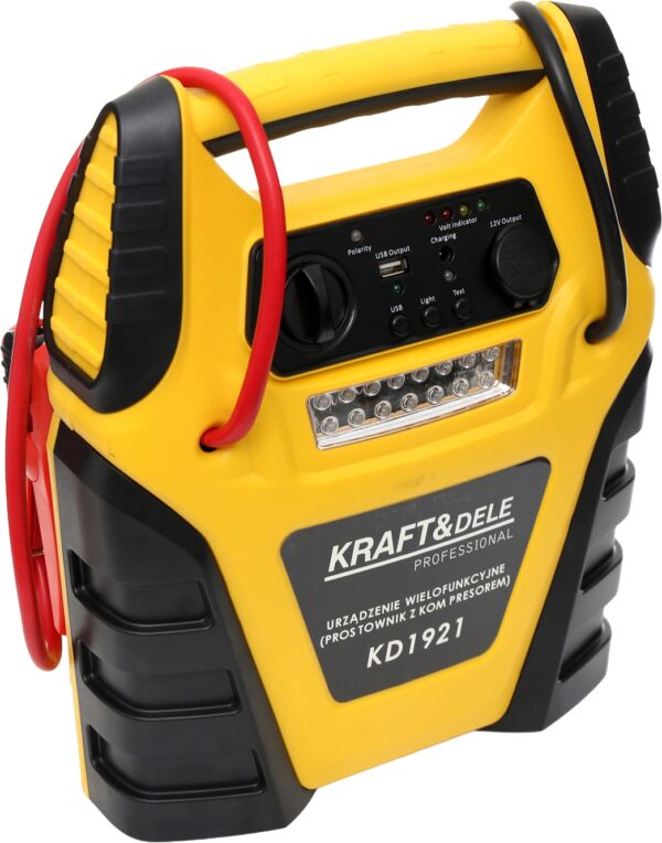Jump starter 5in1 – mitmeotstarbeline seade – käivitus, kompressor, taskulamp KD1921