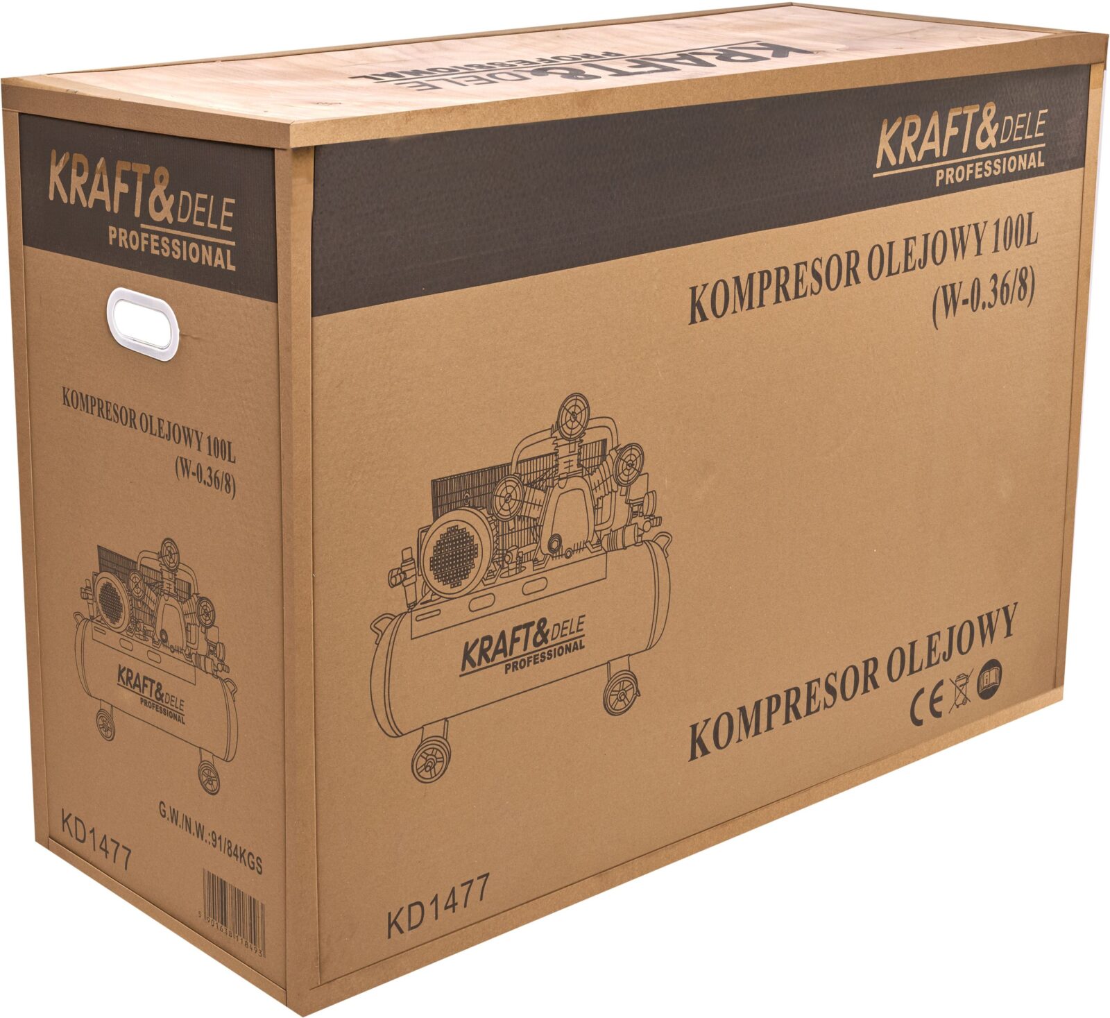 Õlikompressor 100L 3 kolbi KD1477 + separator