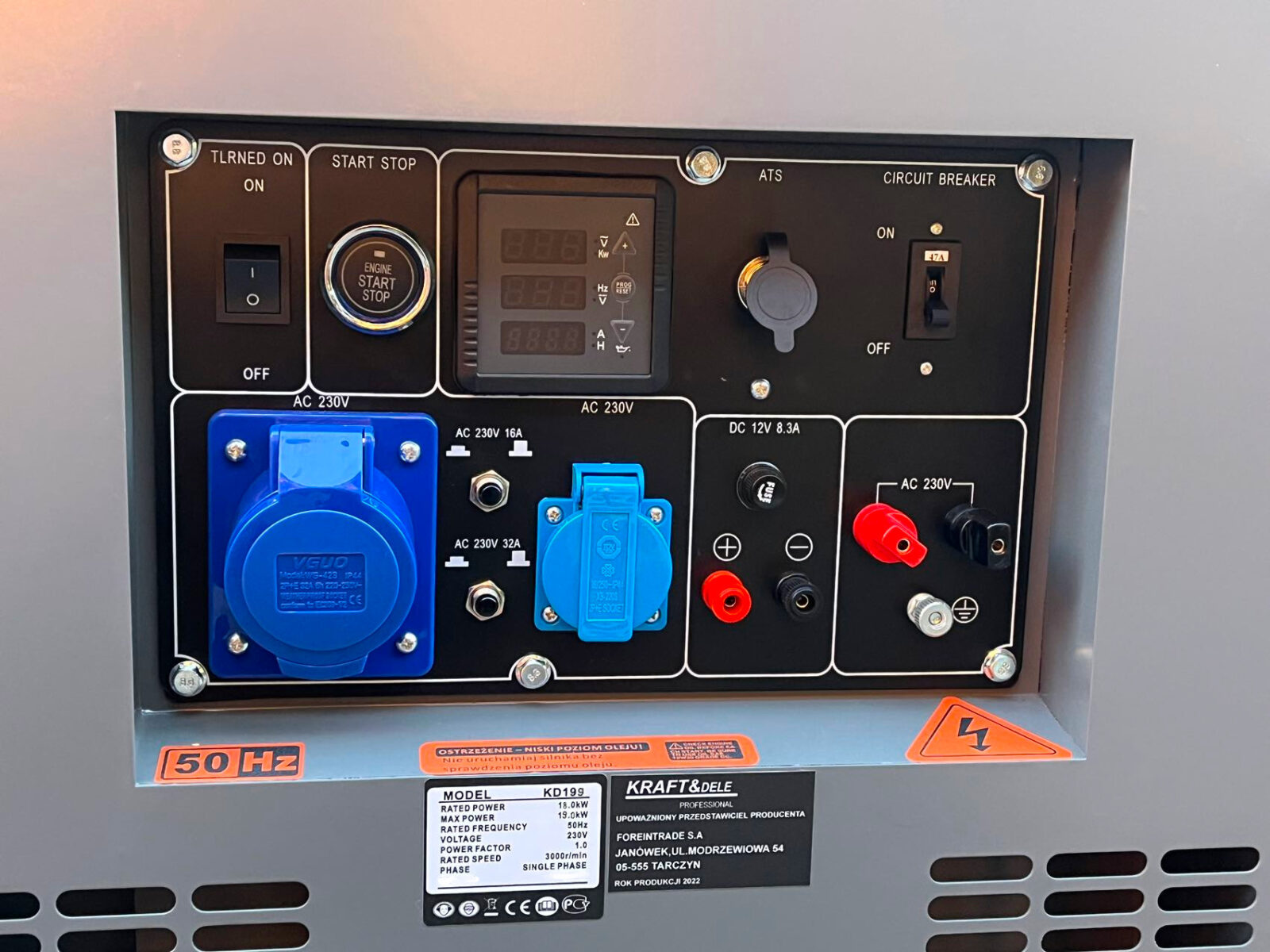 Ühefaasiline DIISELELGENERAATOR 18/19 kW KD199