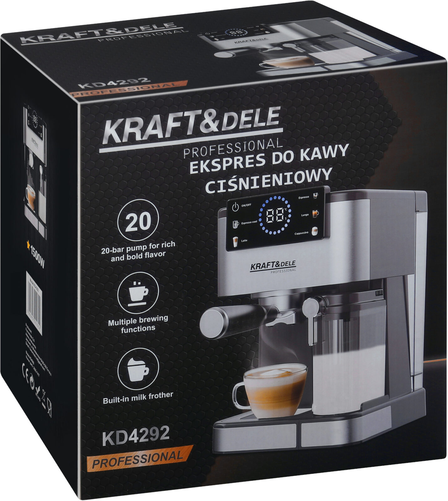 ESPRESSOKOHVIMASIN 1500W 20 BAR LCD KD4292