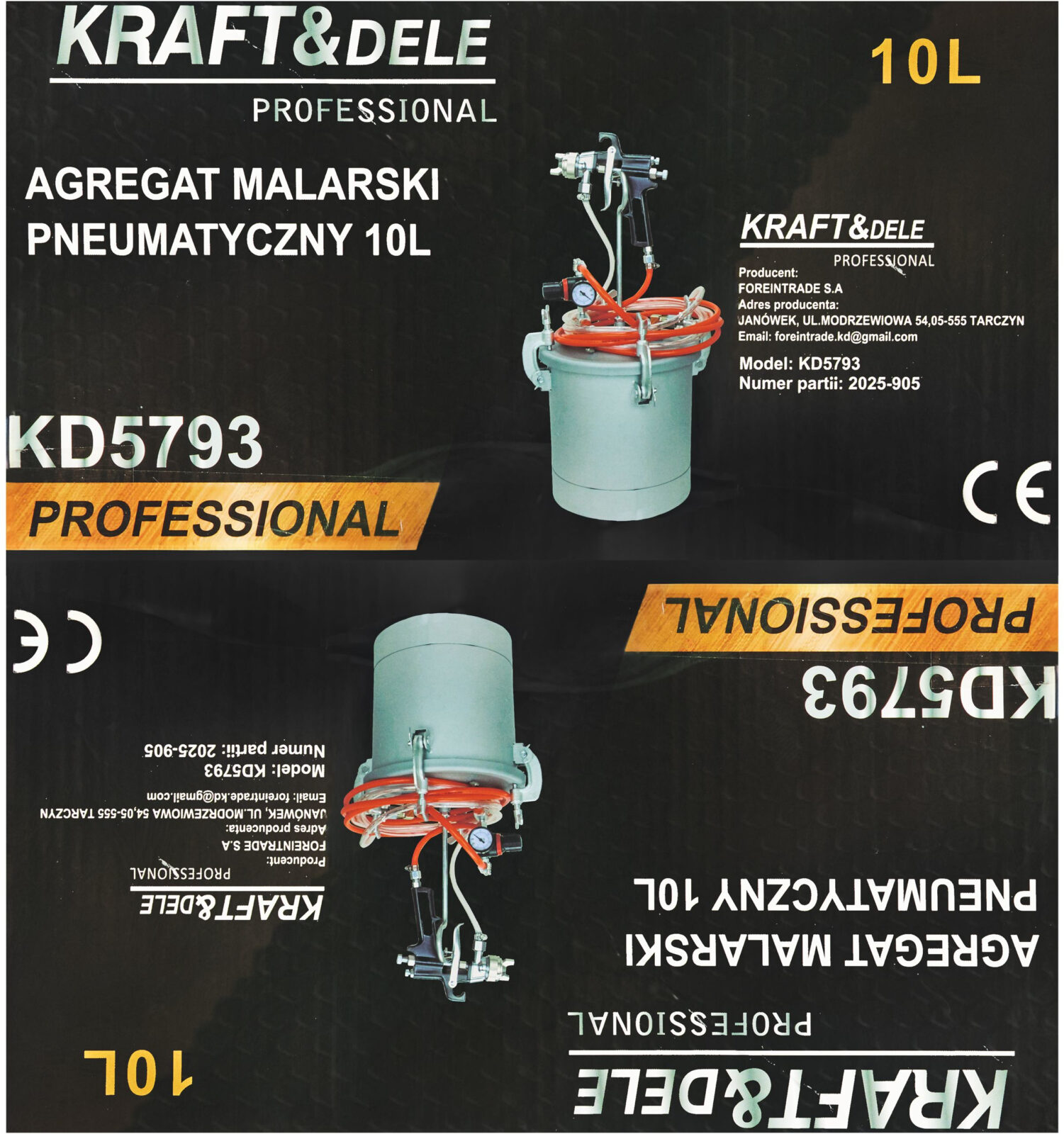 PNEUMAATILINE VÄRVIMISAGREGAAT 10L KD5793