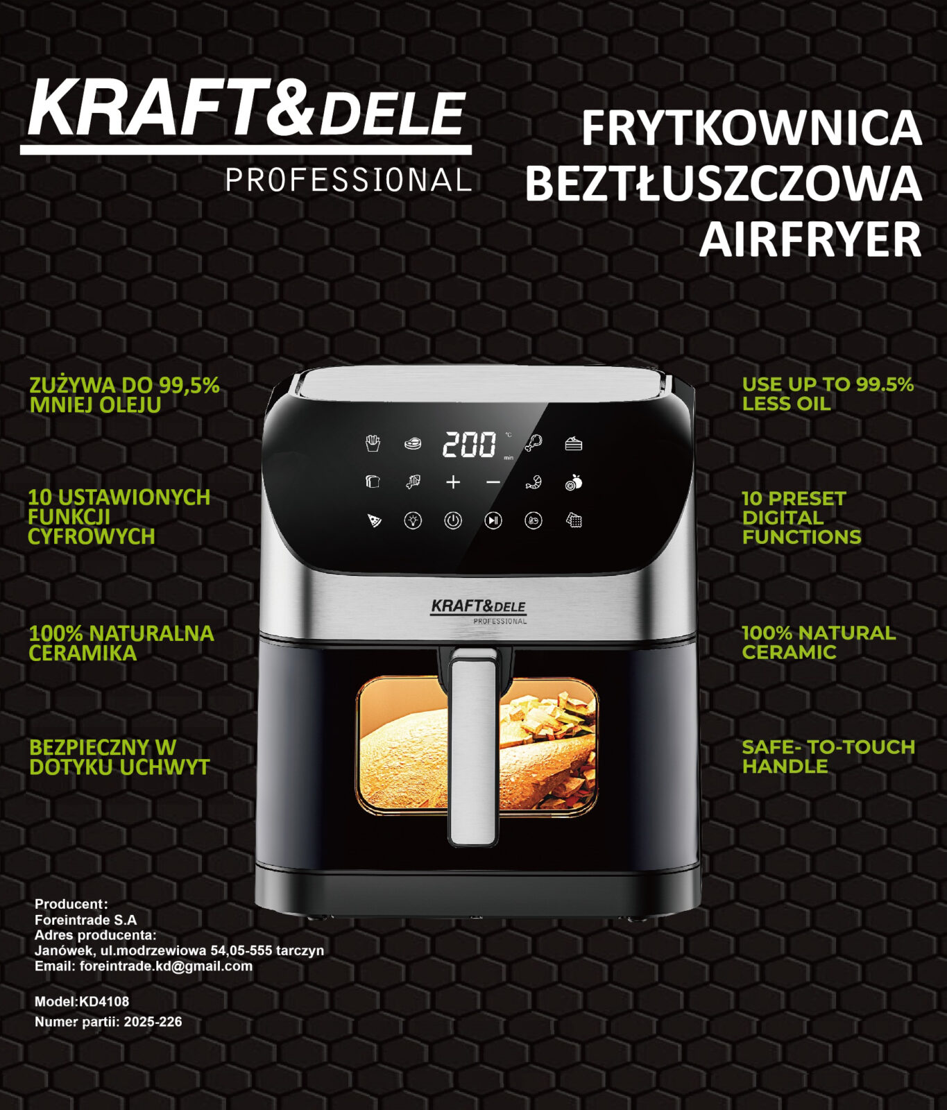 Rasvavaba fritüür Airfryer 6L KD4108