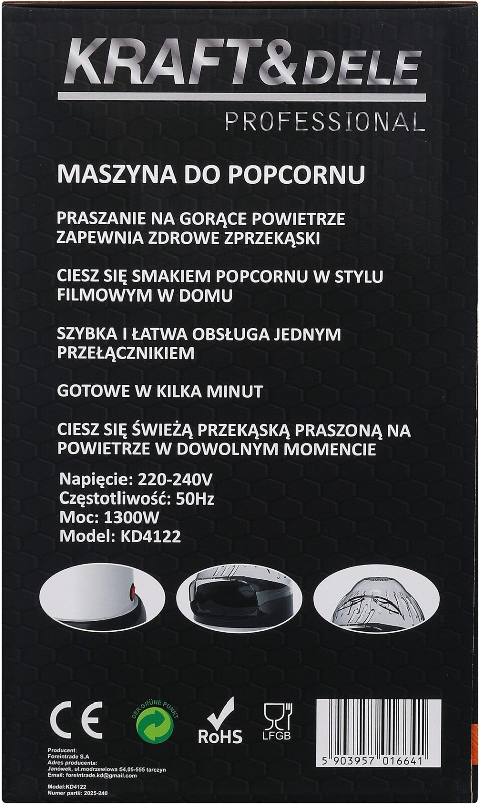 Popkorni valmistamise masin KD4122