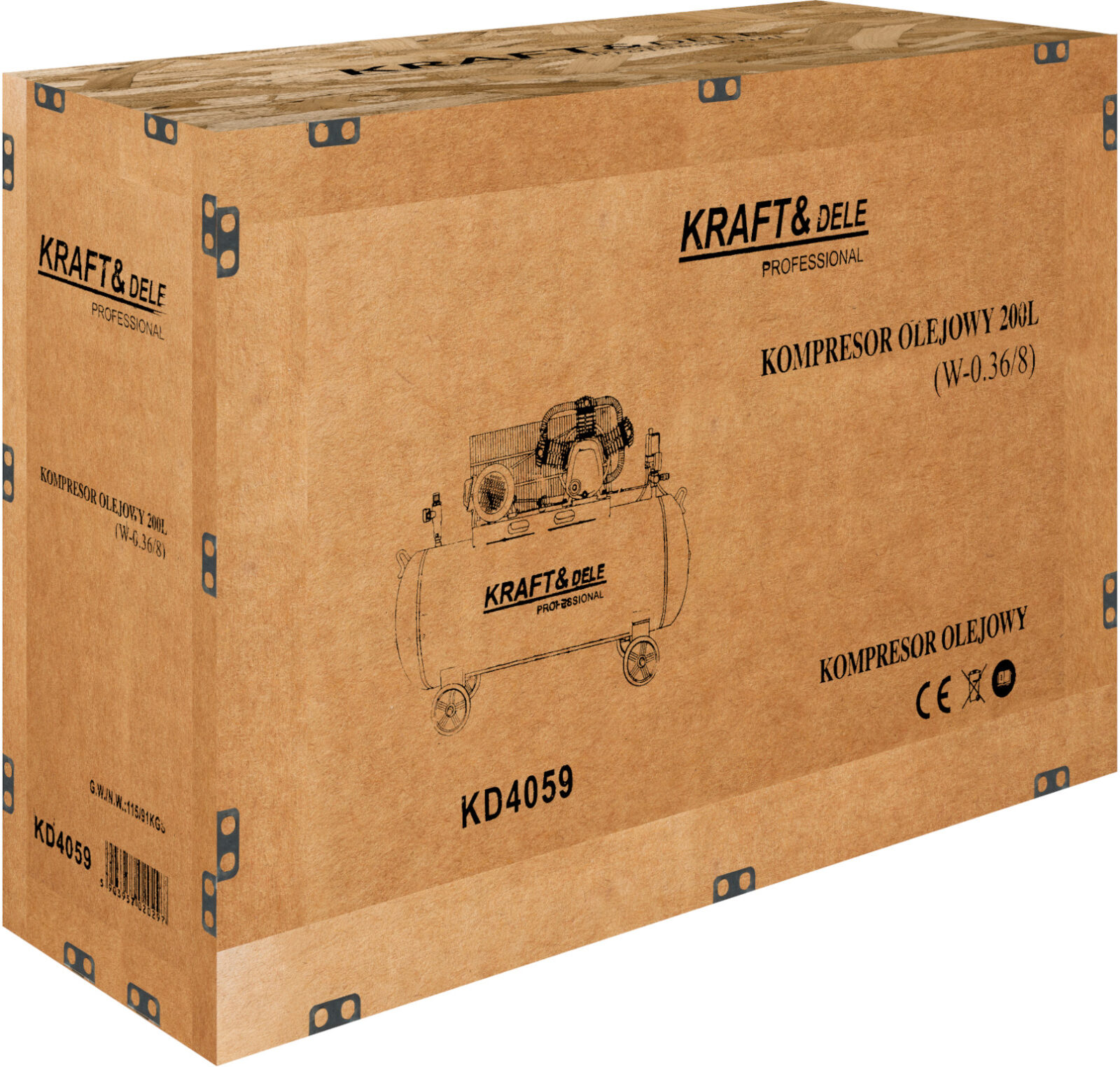 ÕLIKOMPRESSOR 200L 4100W 650L/min KD4059