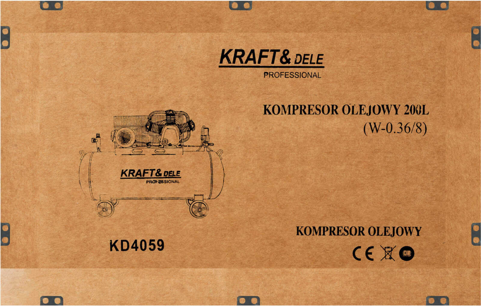 ÕLIKOMPRESSOR 200L 4100W 650L/min KD4059