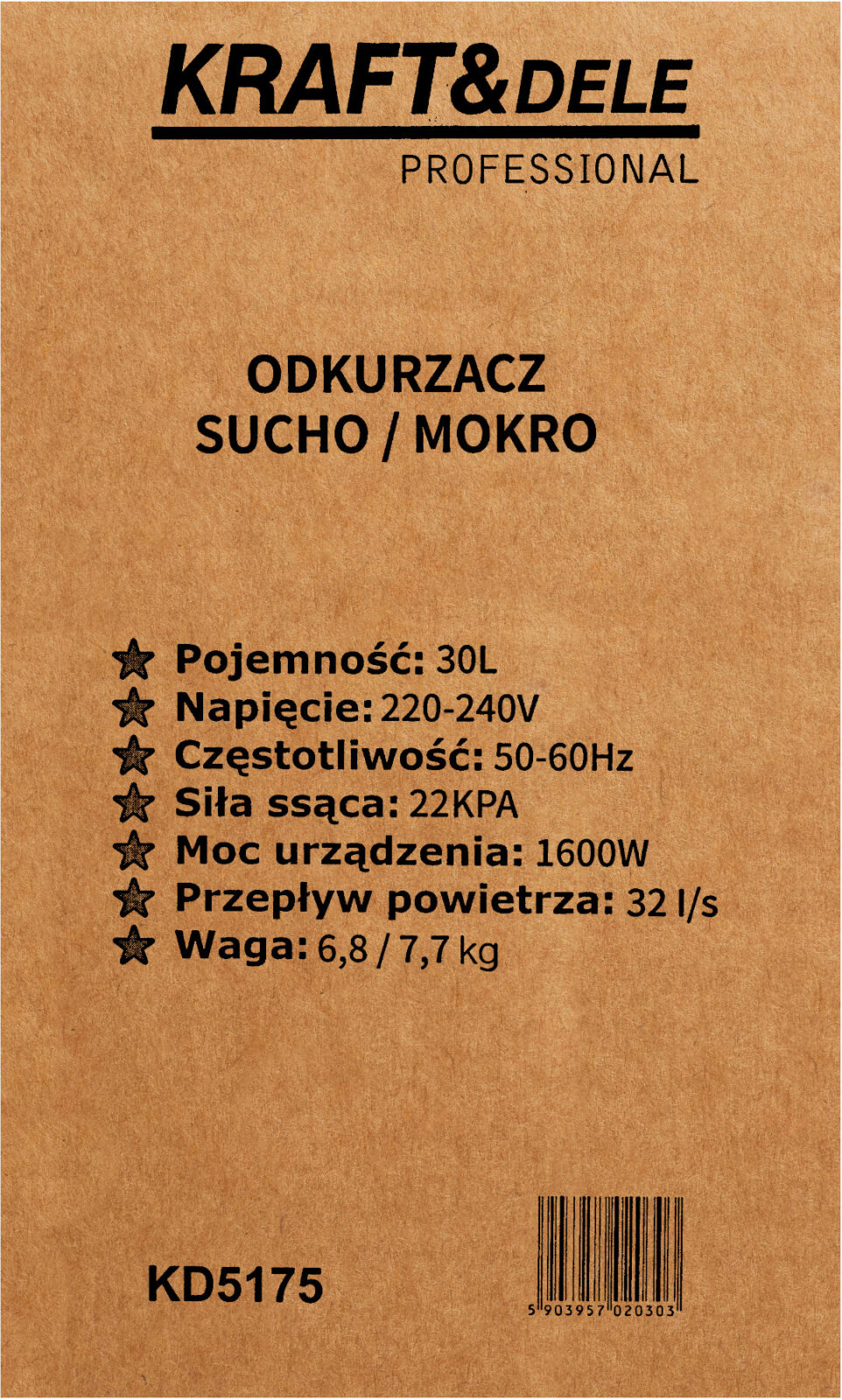 Märg/kuiv tolmuimeja pesufunktsiooniga 30L KD5175