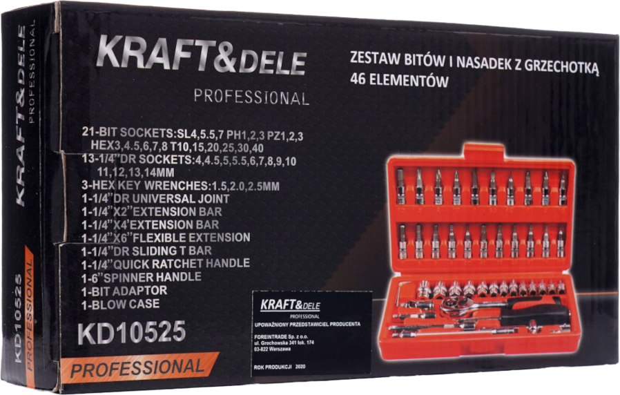 Tööriistakomplekt 46 tk padrunvõtmed KD10525