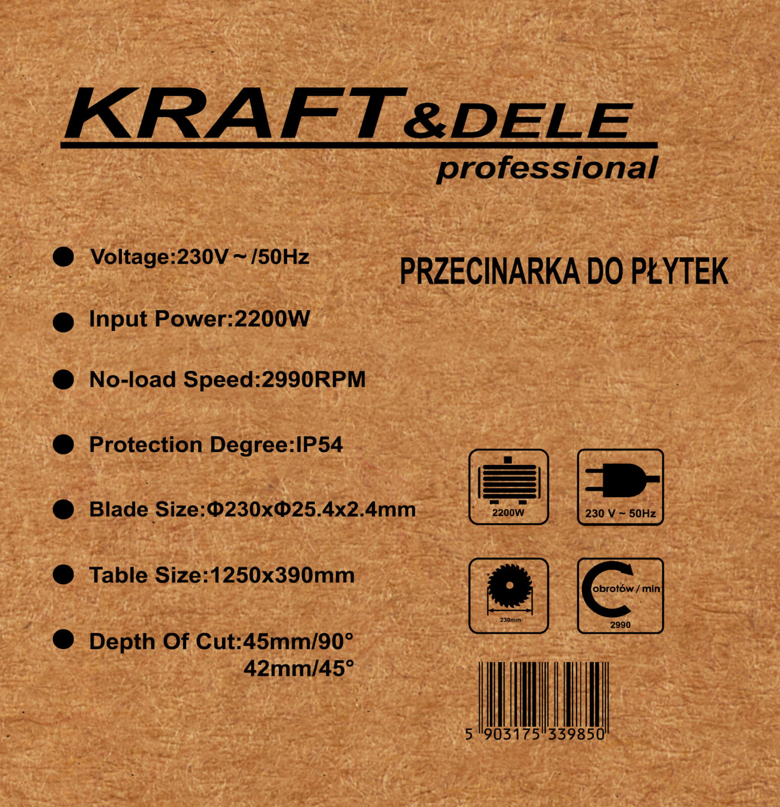 Lauakäi plaatide lõikamiseks 1200mm 2200W KD1372