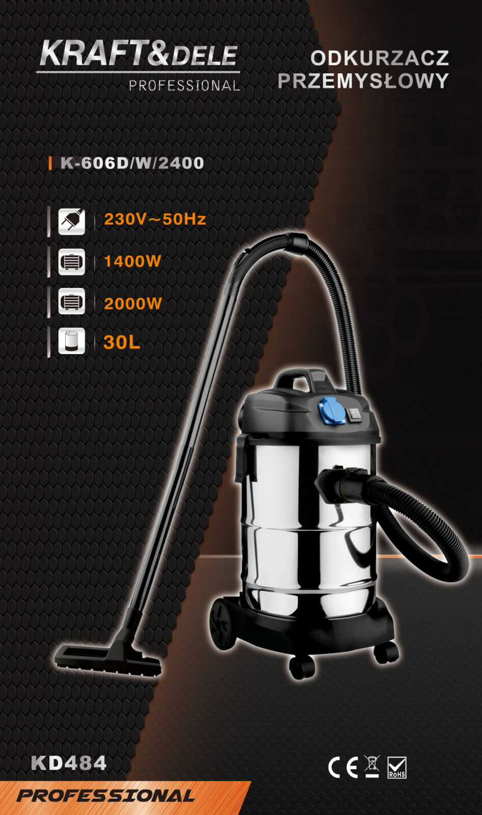 Tööstuslik tolmuimeja 30L 1400W KD484