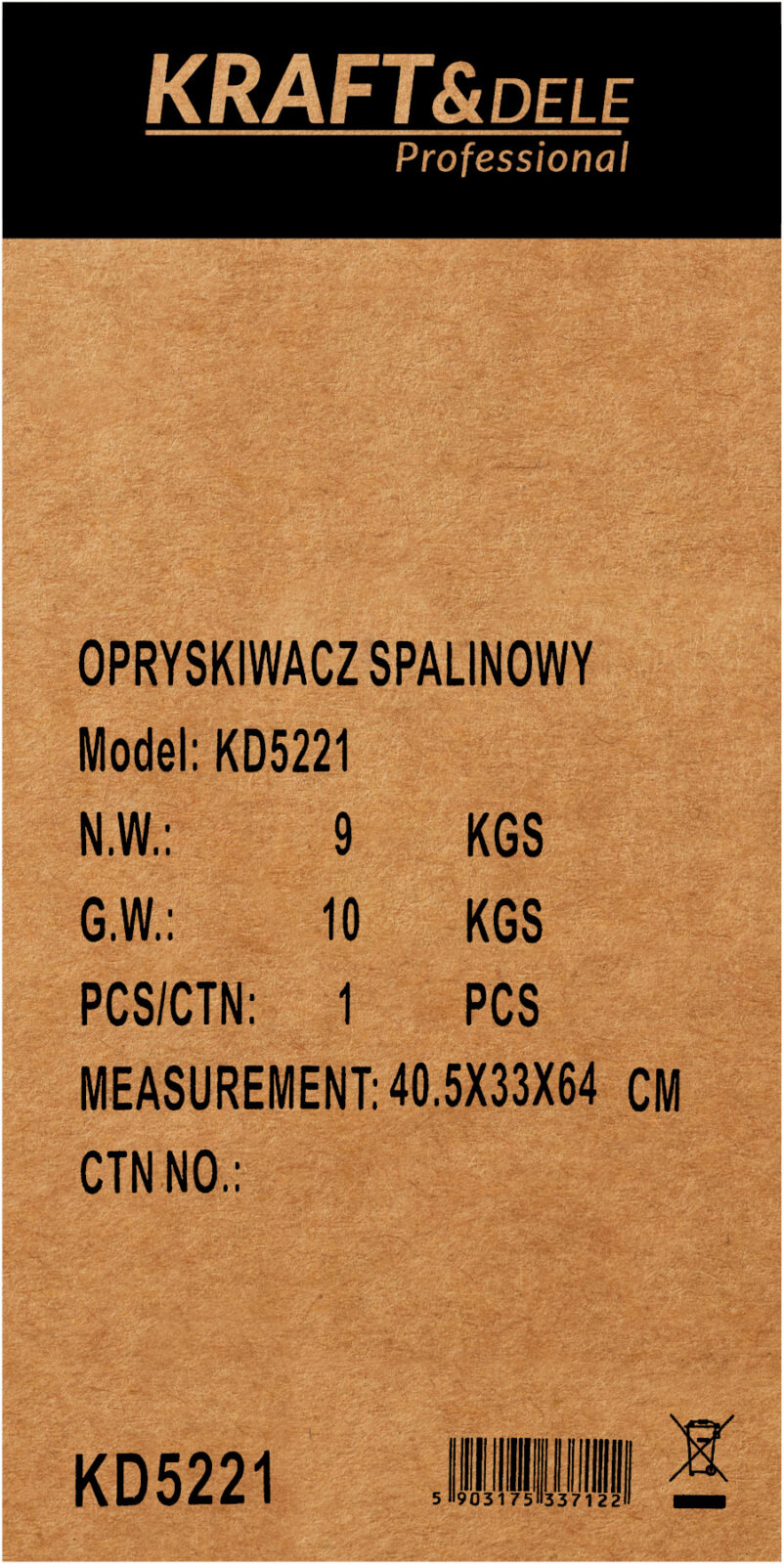 Bensiinimootoriga rõhkpritsija 20L KD5221