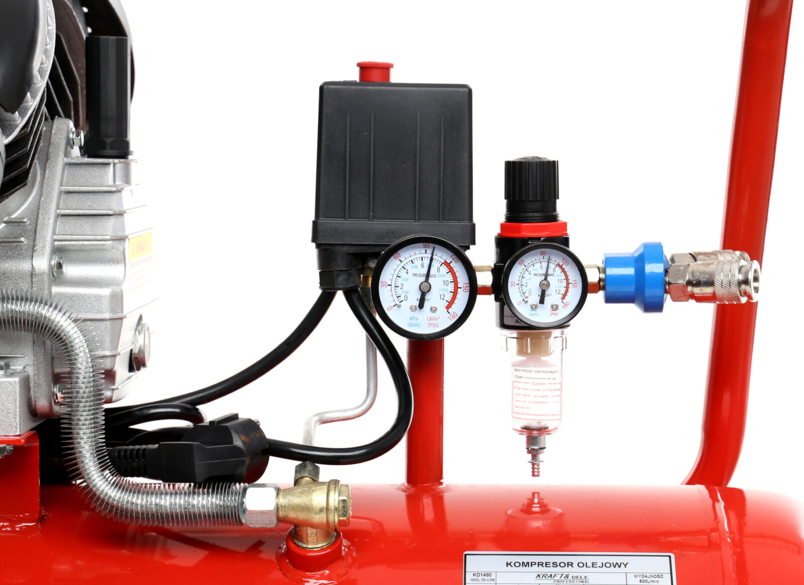 Õlikompressor 100L 2 kolbi KD1480 + separator