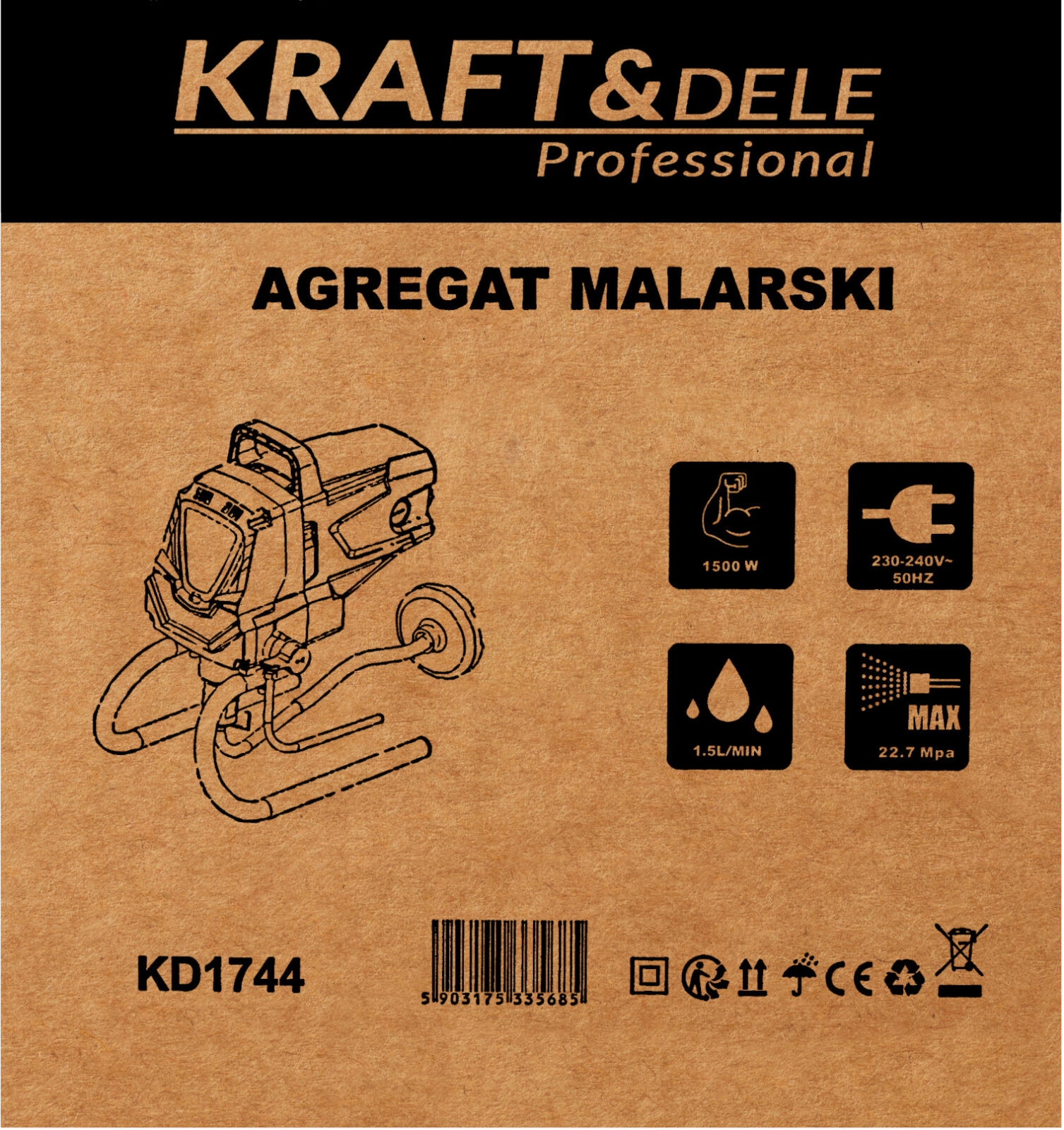 Hüdrodünaamiline värvimisagregaat 1500W KD1744
