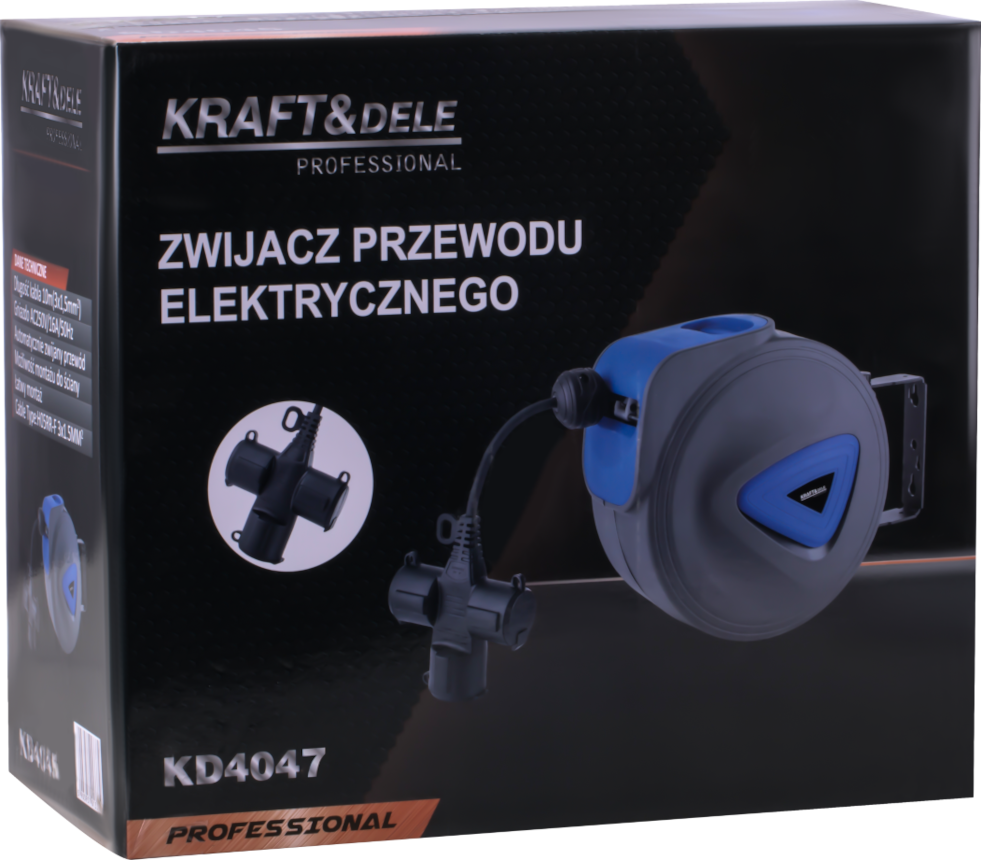 Automaatse kerimisega pikendusjuhe 3×1,5 mm 20 m KD4047