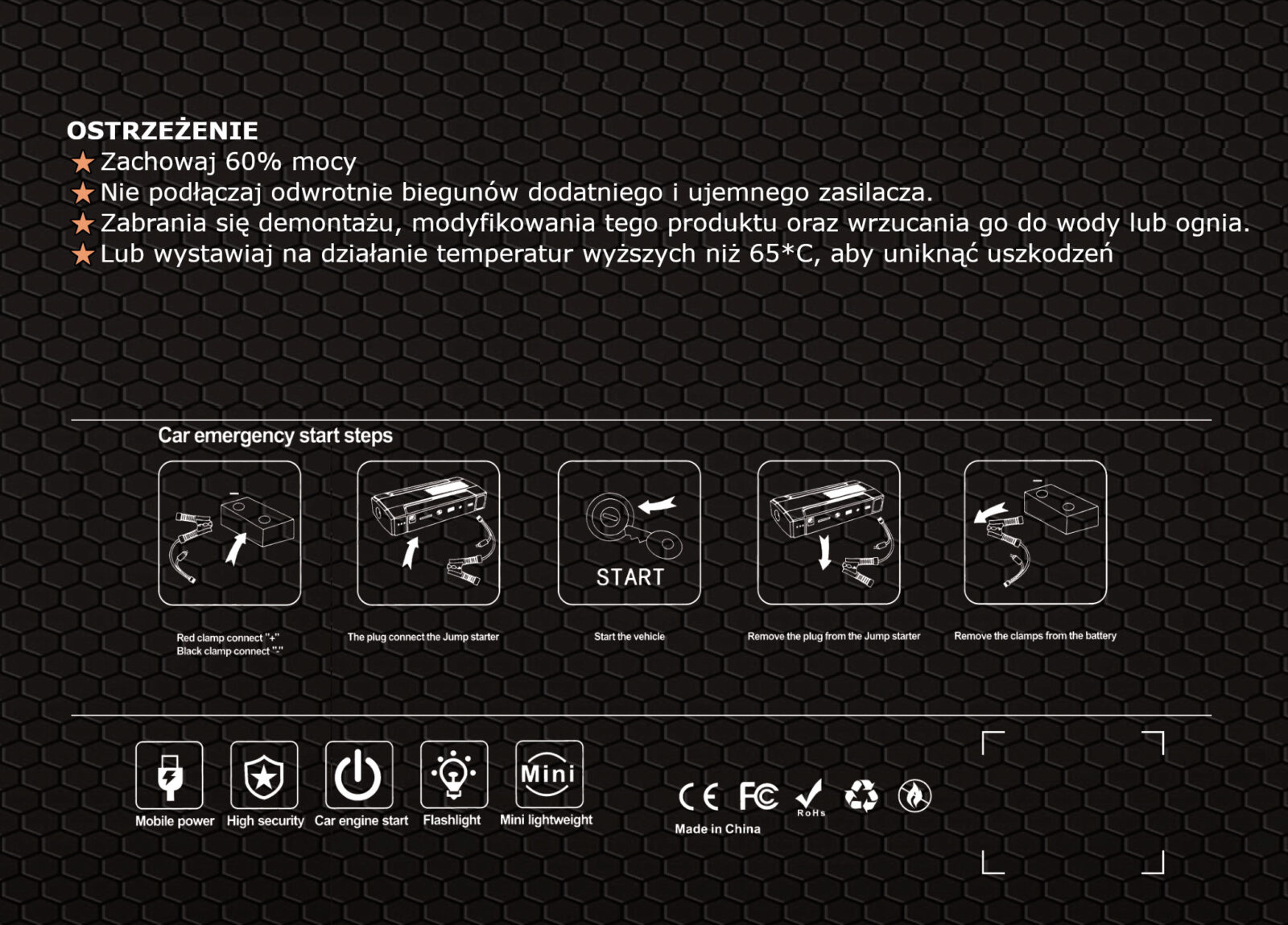MULTIFUNKTSIONAALNE SEADE / JUMP STARTER 28000mAh/800A KD5491