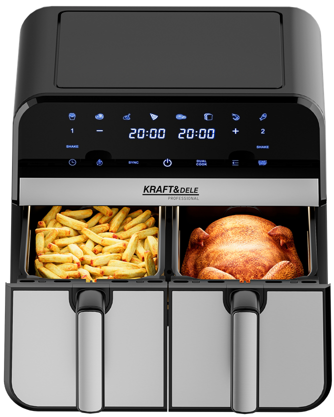 Rasvavaba fritteerimisseade AirFryer 9L 2500W KAKS KAMBRIT + LCD KD4180