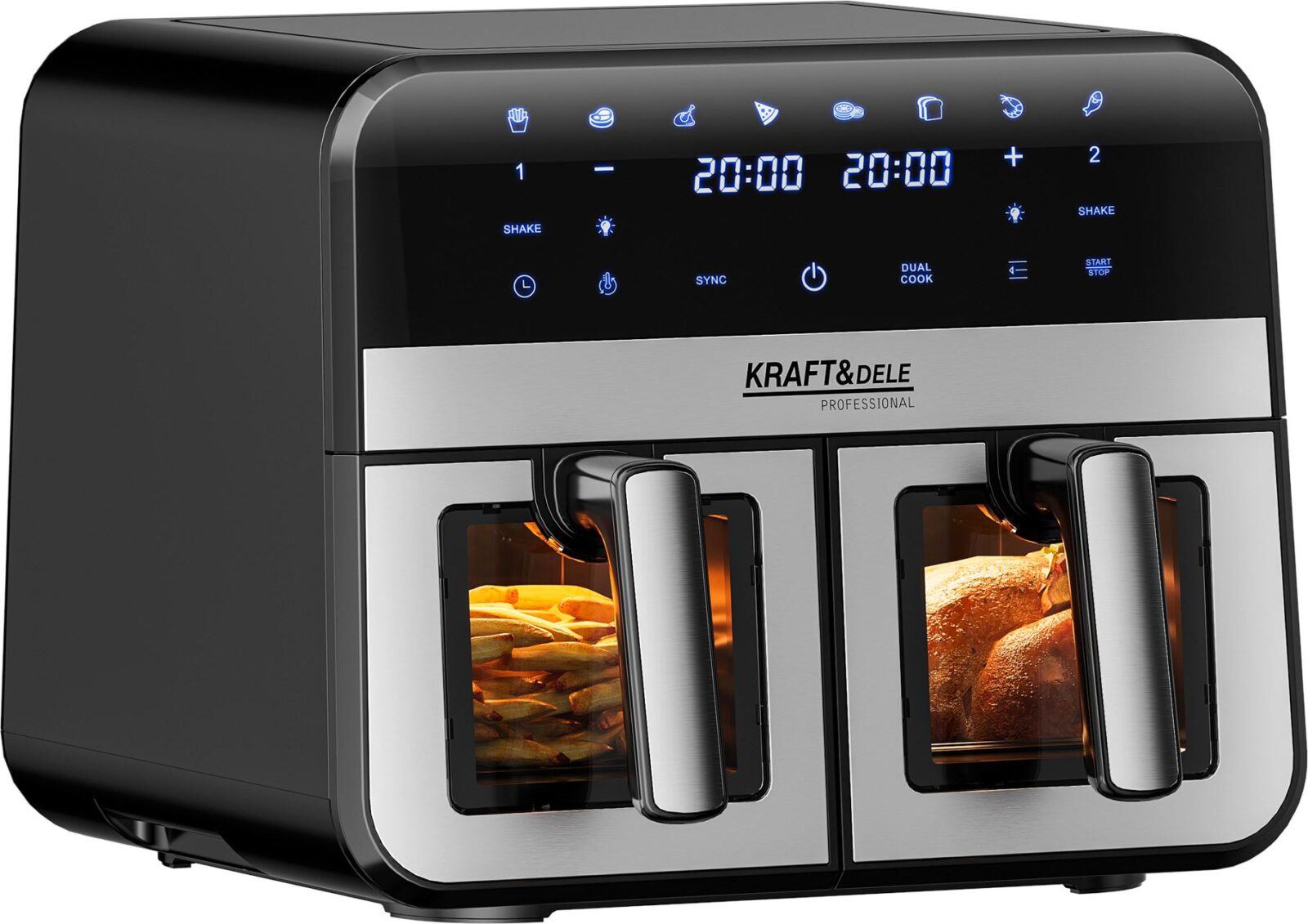 Rasvavaba fritteerimisseade 9L 2500W KAKS KAMBRIT 4,5L + LCD KD4179