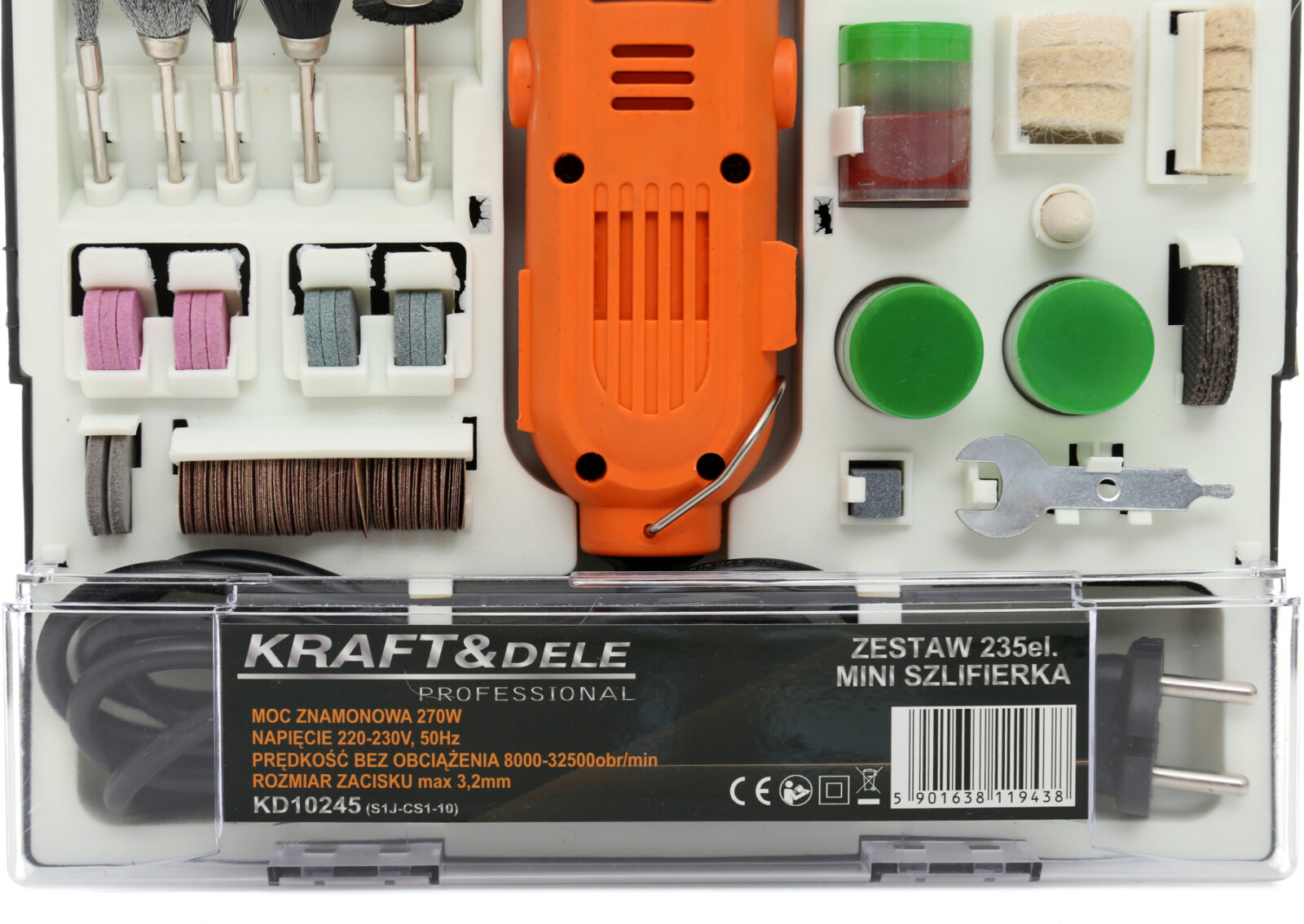 Mini-lihvija 270W KD10245 235 tarvikut