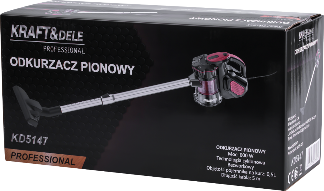 Püstine tolmuimeja 600W 0,5L KD5147