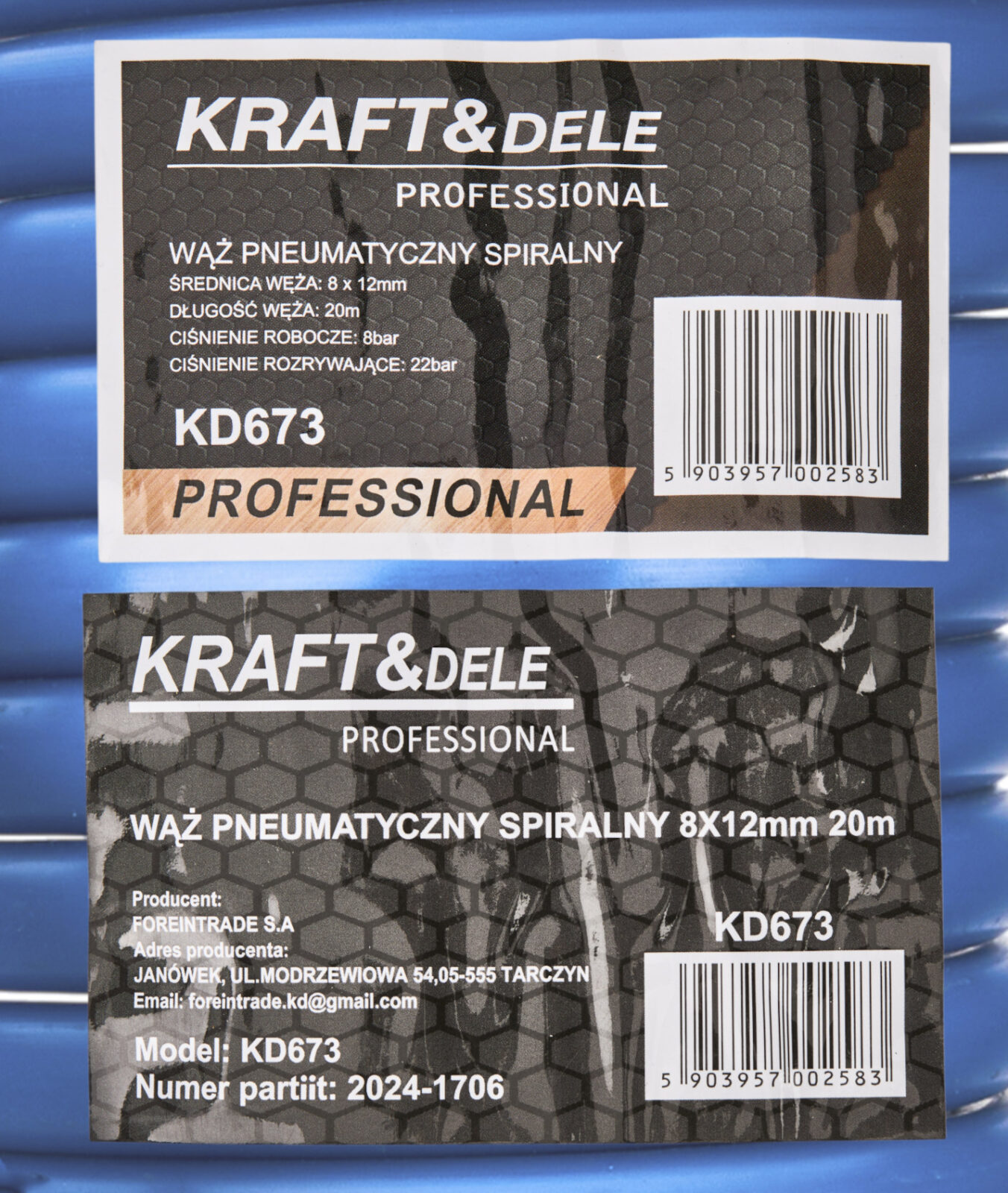 Pneumaatiline voolik 8×12mm 20m KD673
