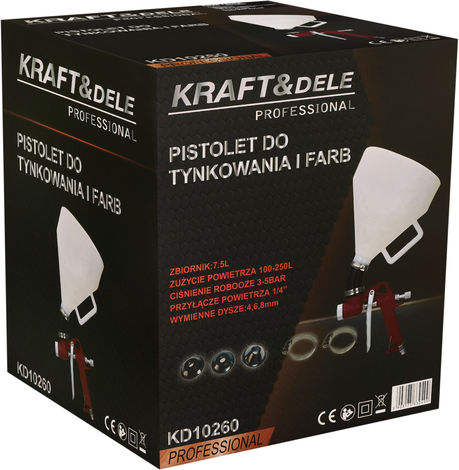Pneumaatiline krohvipüstol 7,5L 1″ KD10260
