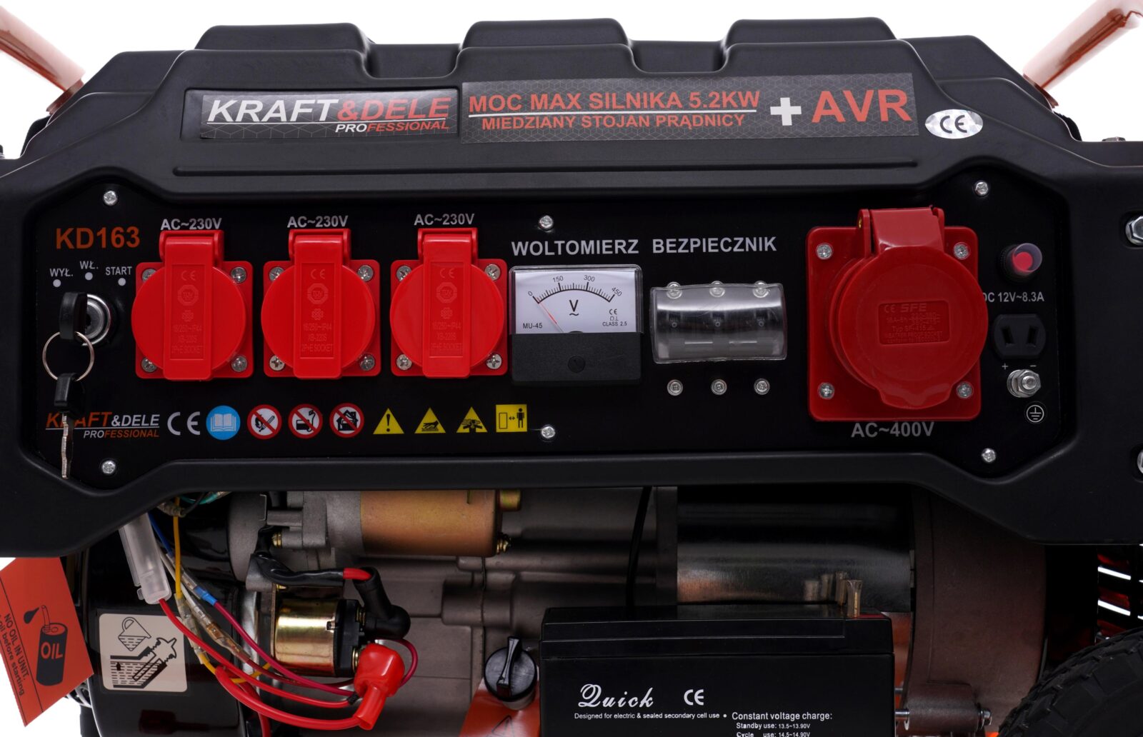 Generaator 3500W 12/230V/380V KD163