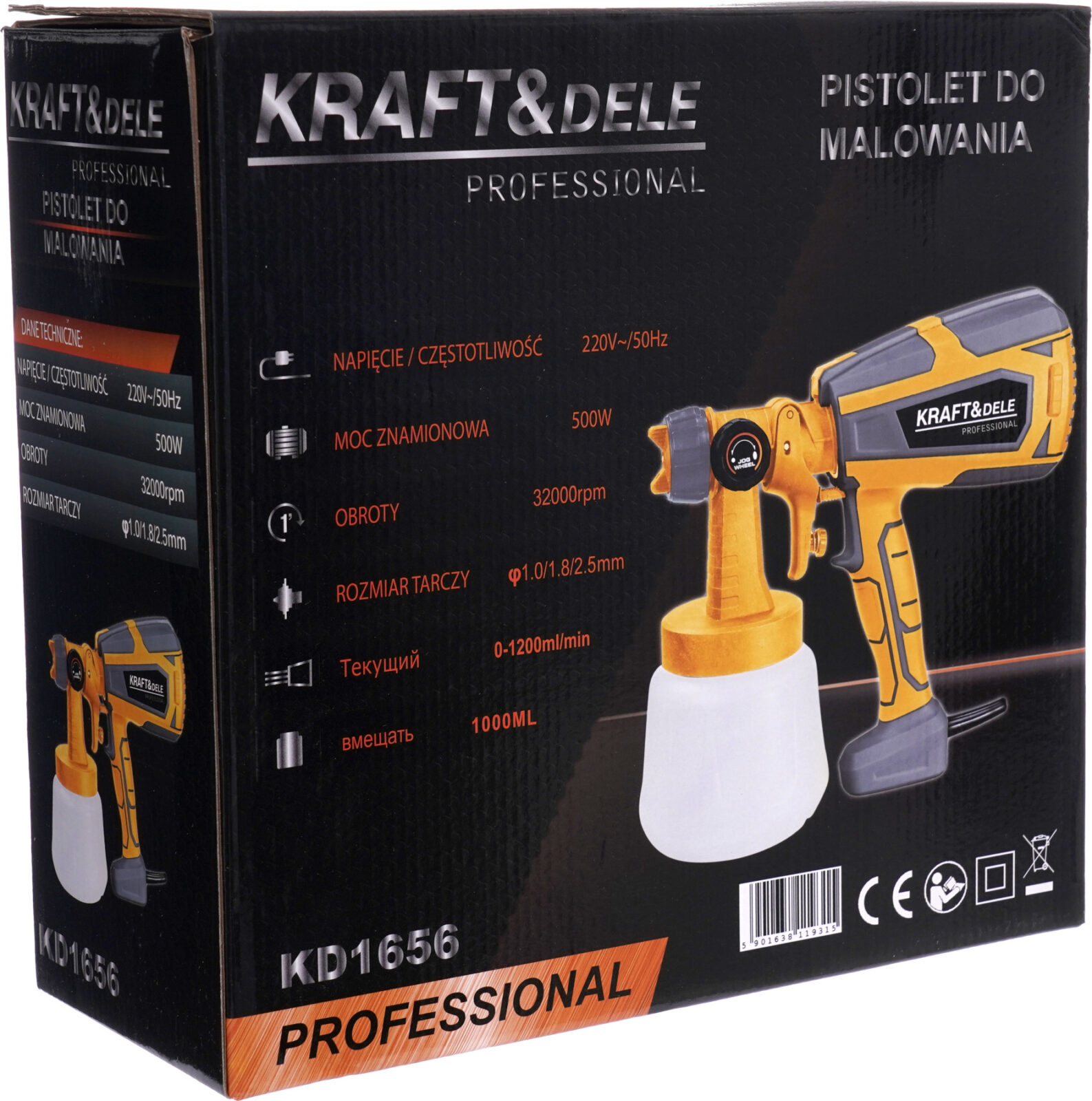 Pihustuspüstol 500W 1000ml KD1656