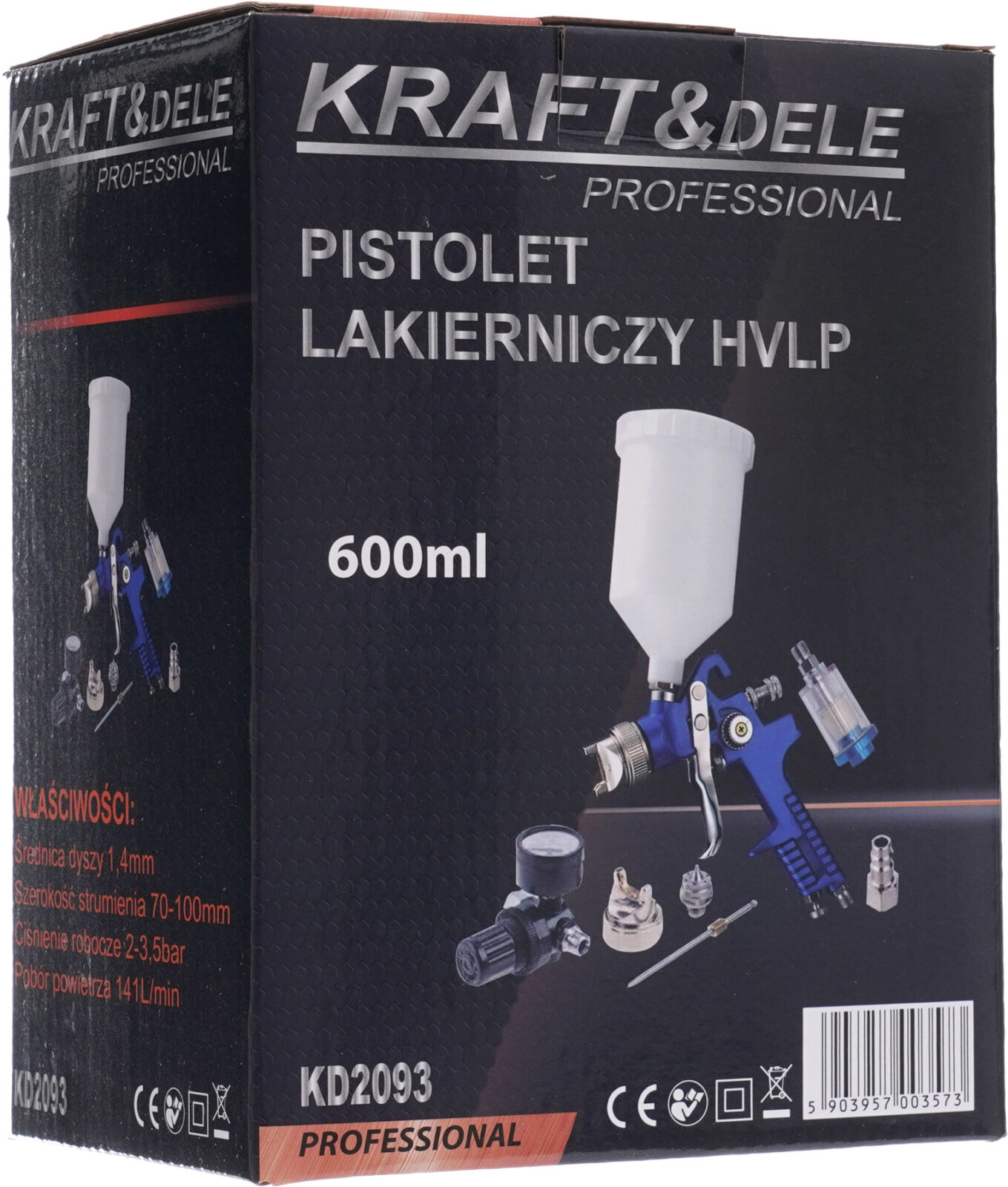 HVLP värvipüstol 600ml KD2093