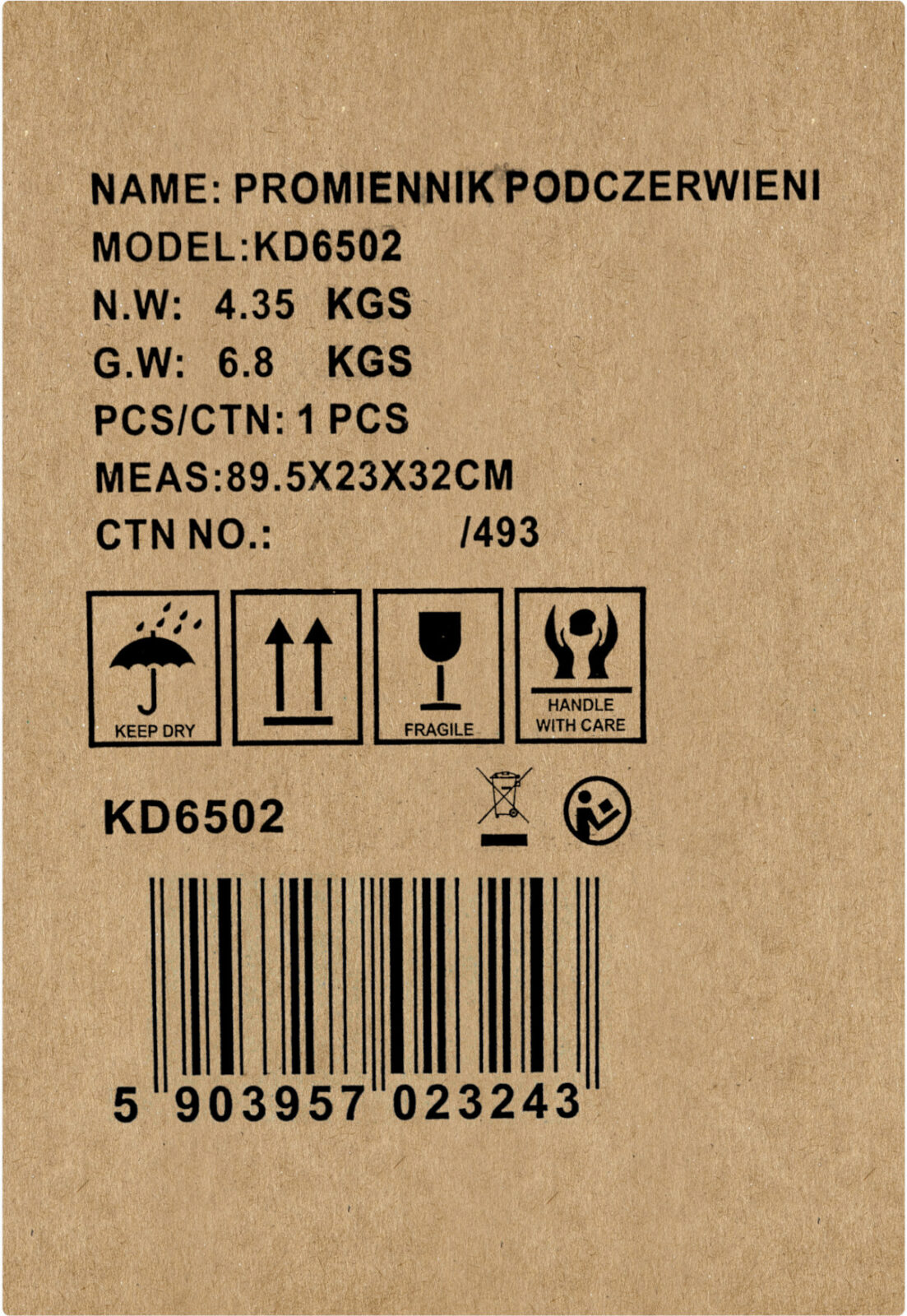 ELEKTRISOOJENDI KIIREND 2,5kW KD6502