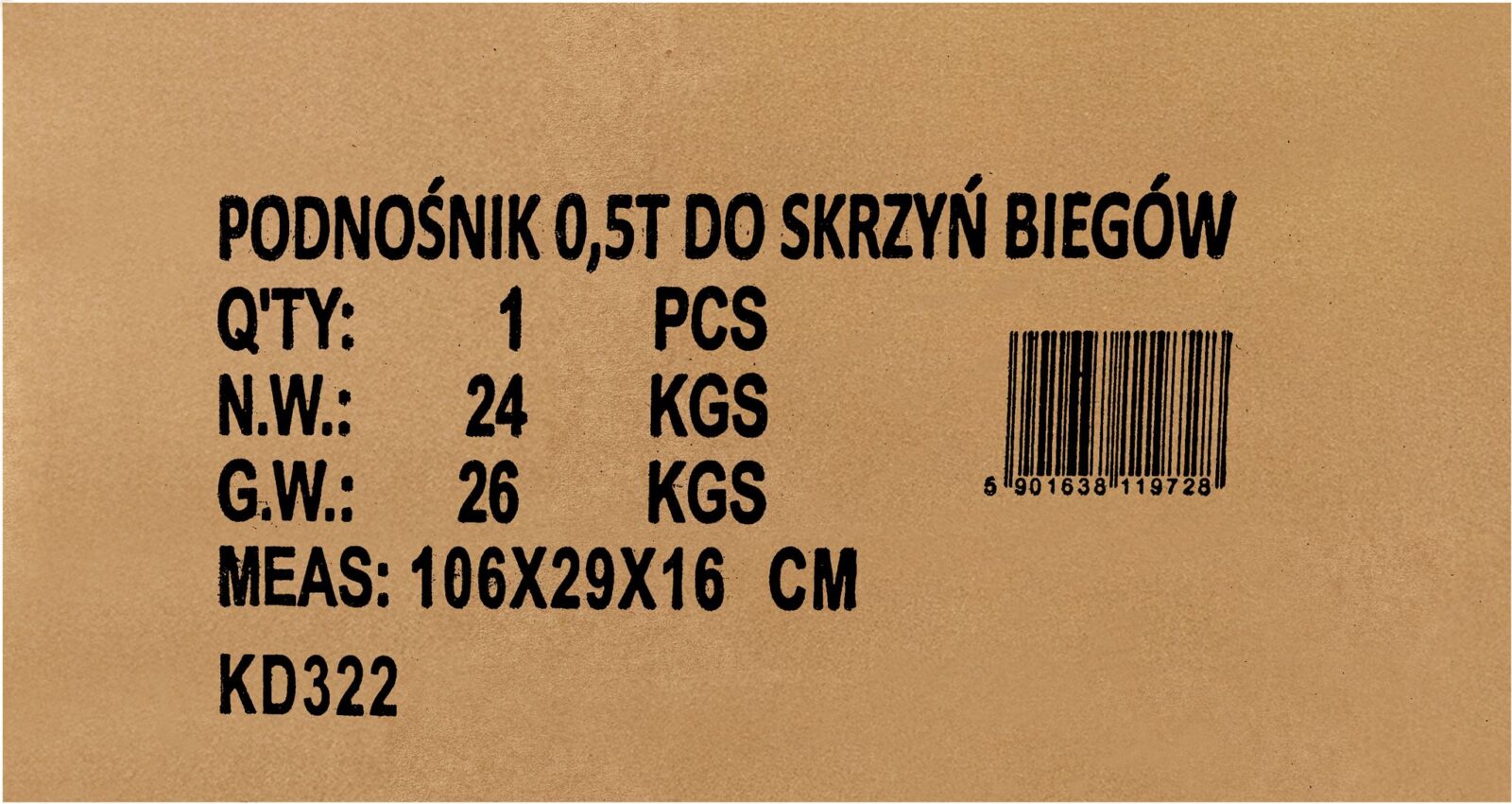 Käigukasti tungraud 500kg KD322