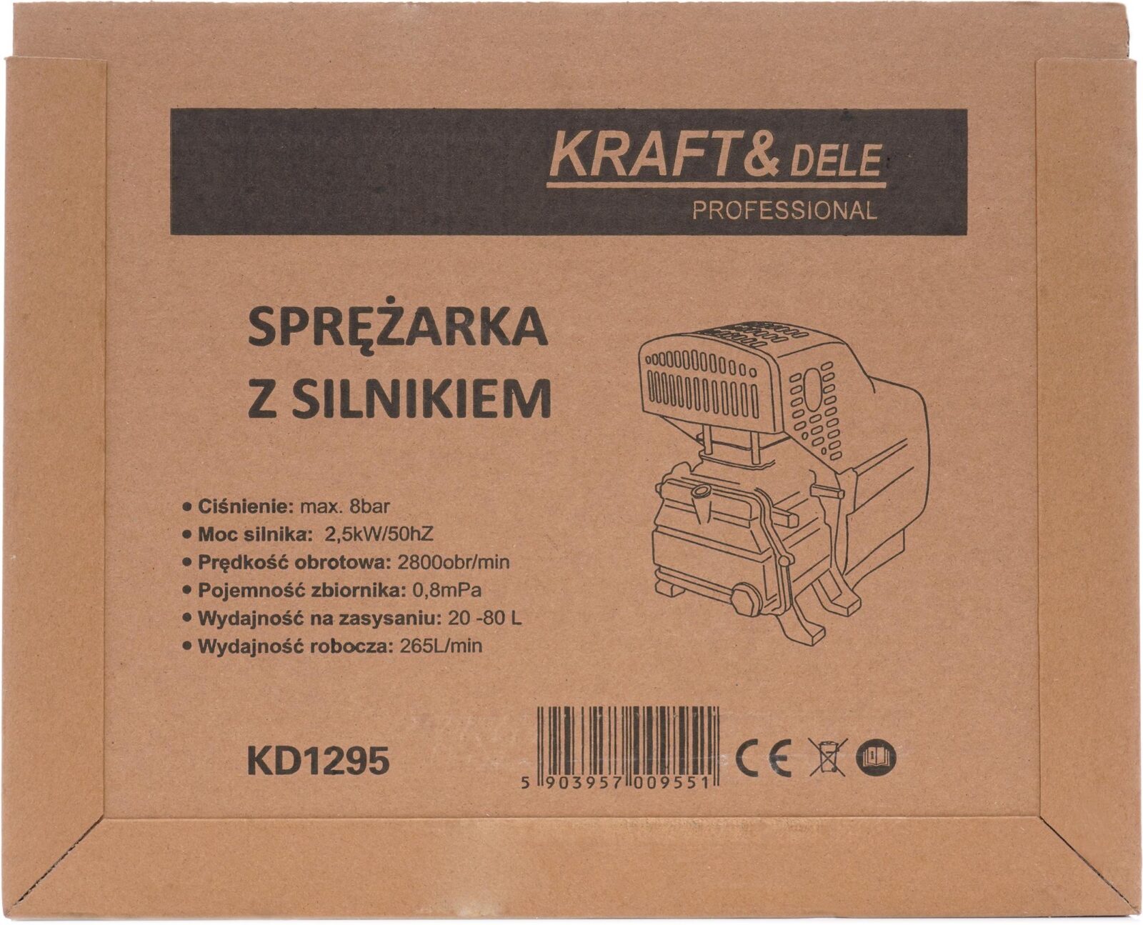 ÕHUKOMPRESSOR ELEKTRIMOOTORIGA 265 L/MIN KD1295
