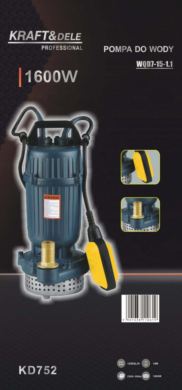 Räpase ja puhta vee pump 2100 W + ujuk KD752