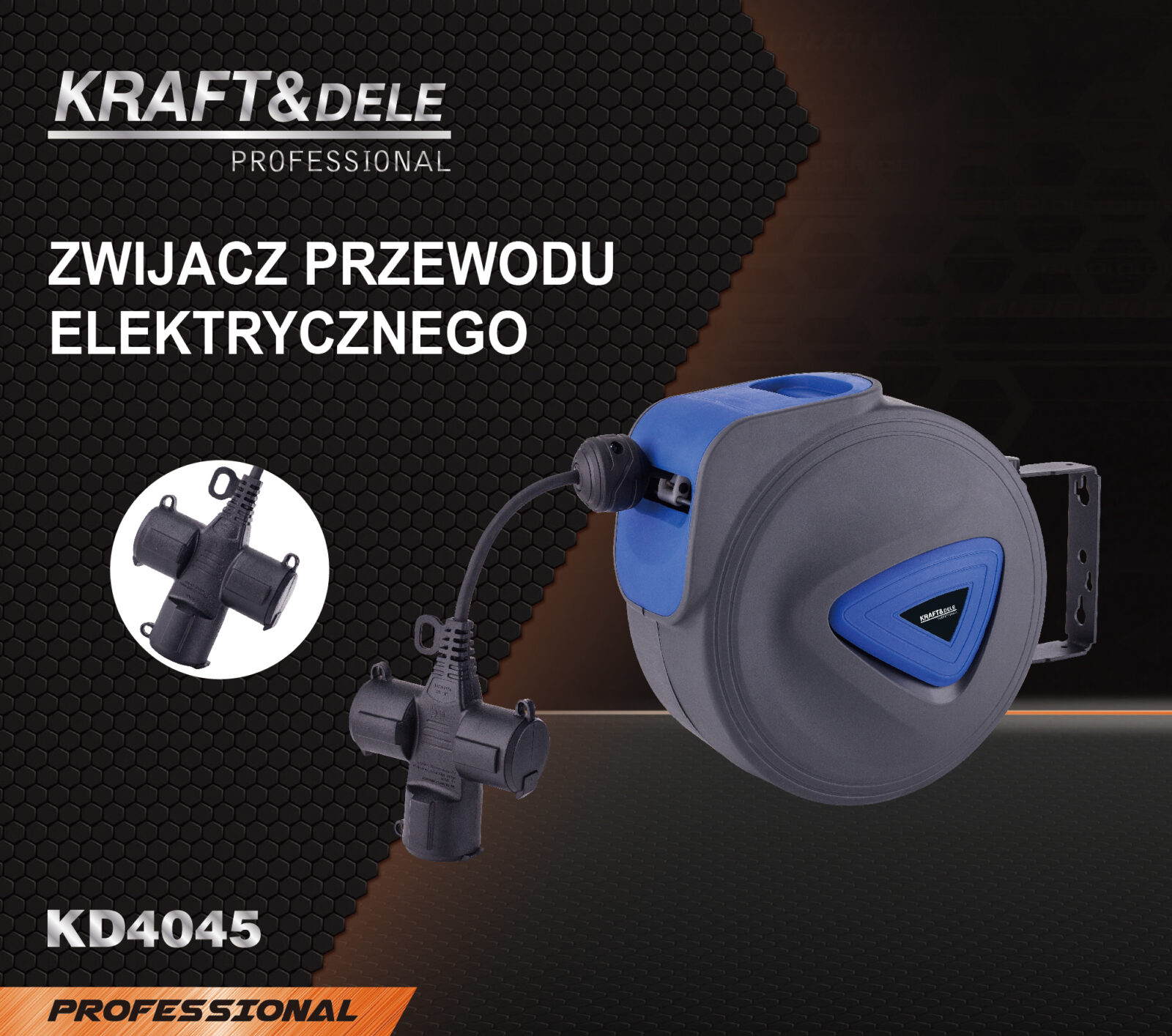 Automaatse kerimisega pikendusjuhe 3×1,5 mm 10 m KD4045