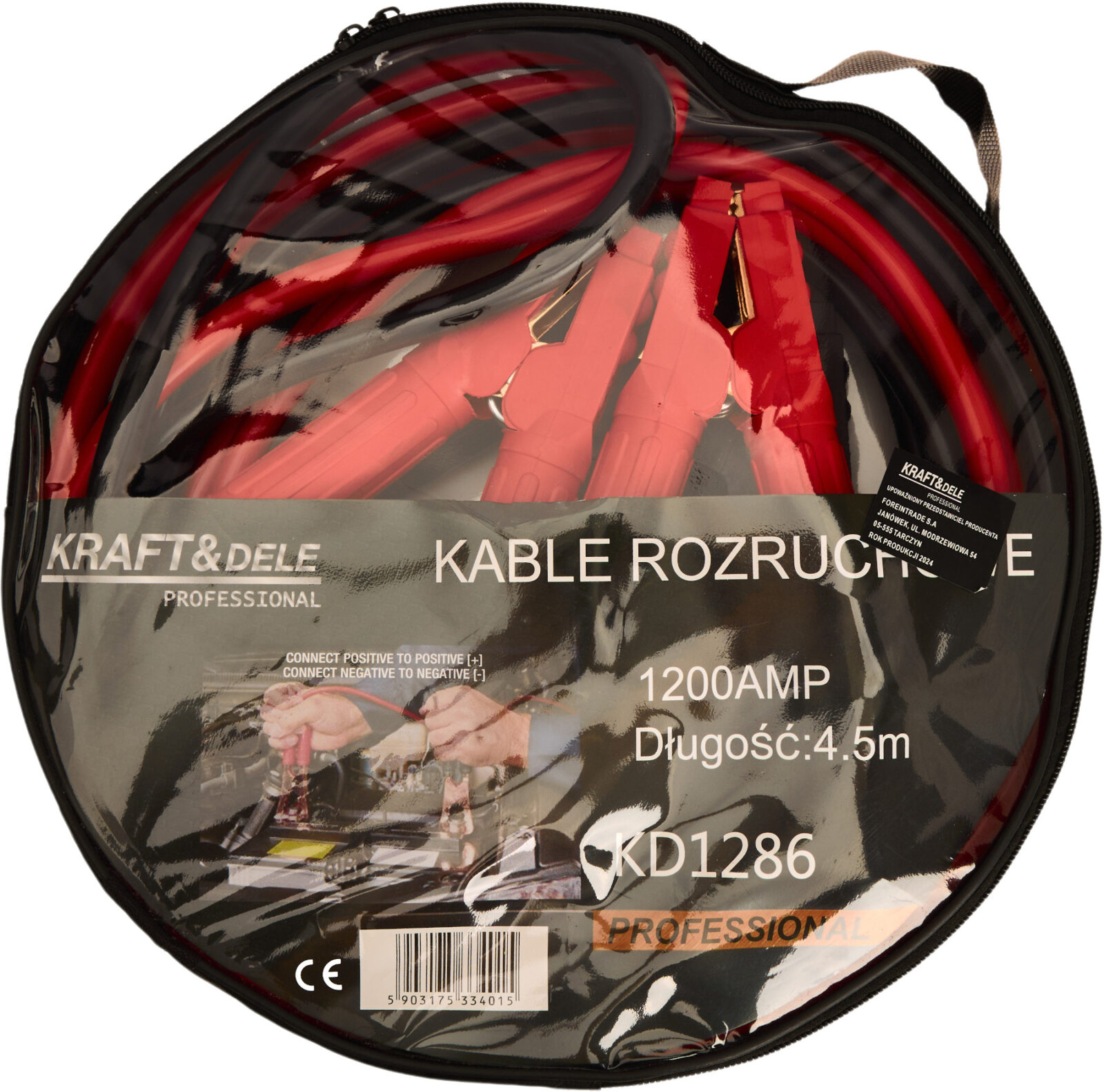 Käivituskaablid 1200A 4,5m KD1286
